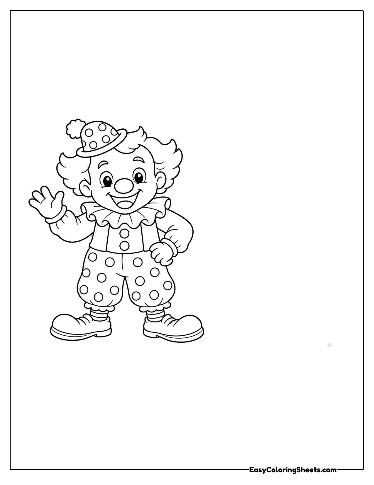 Small cute clown in a polka dot suit