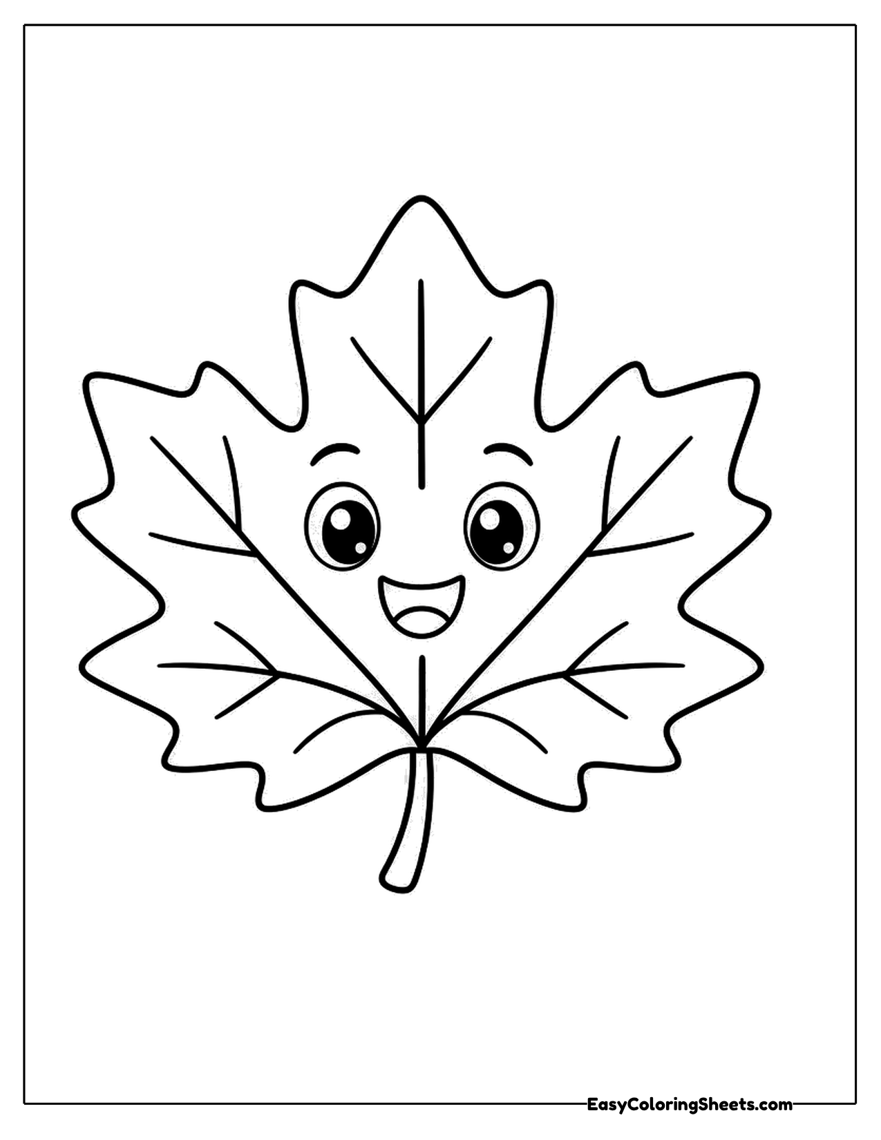 Smiling maple leaf character