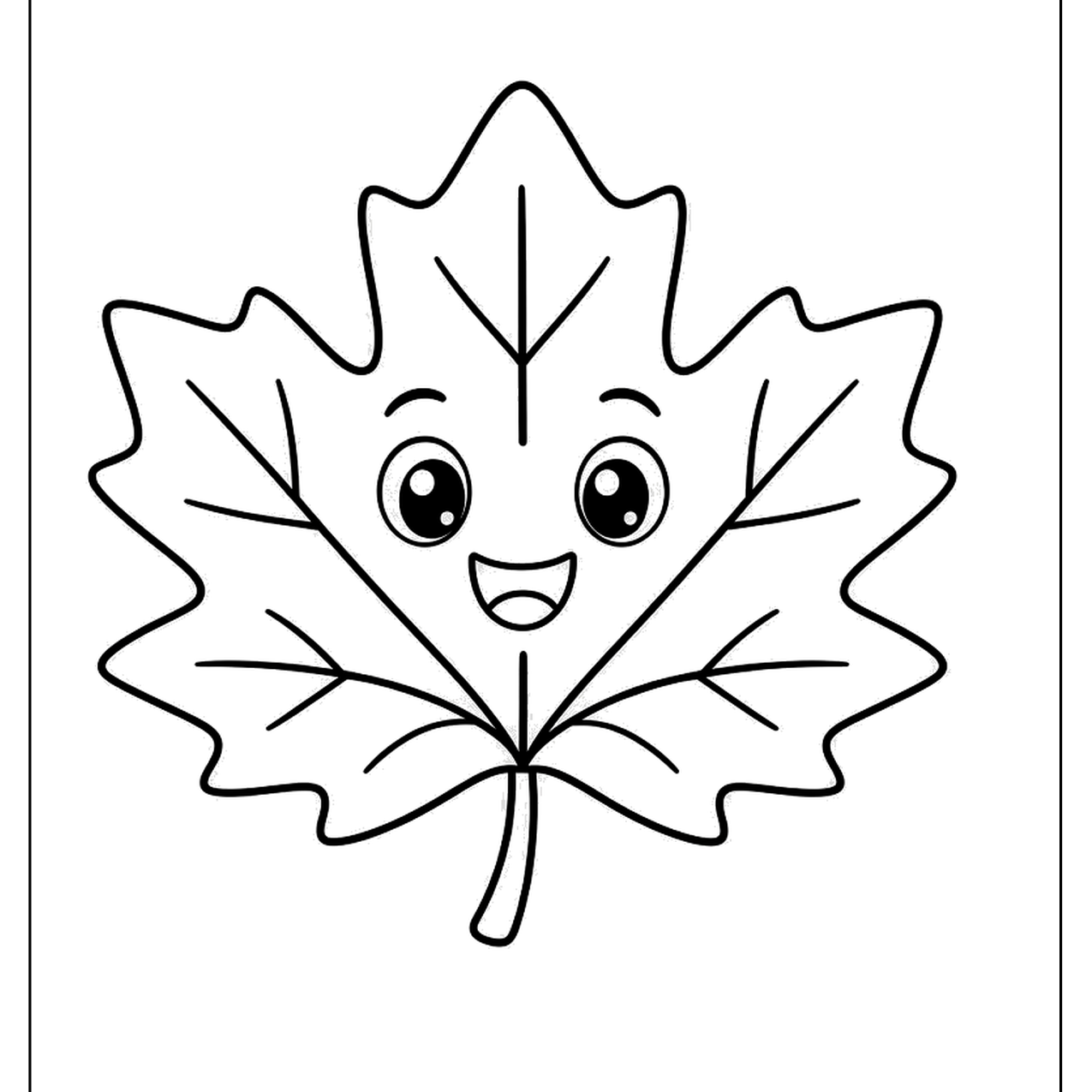 Smiling maple leaf character