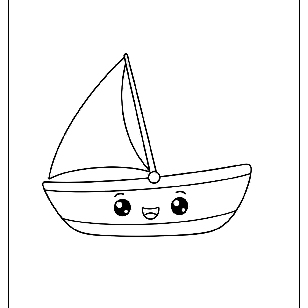 Big smiling sailboat close up
