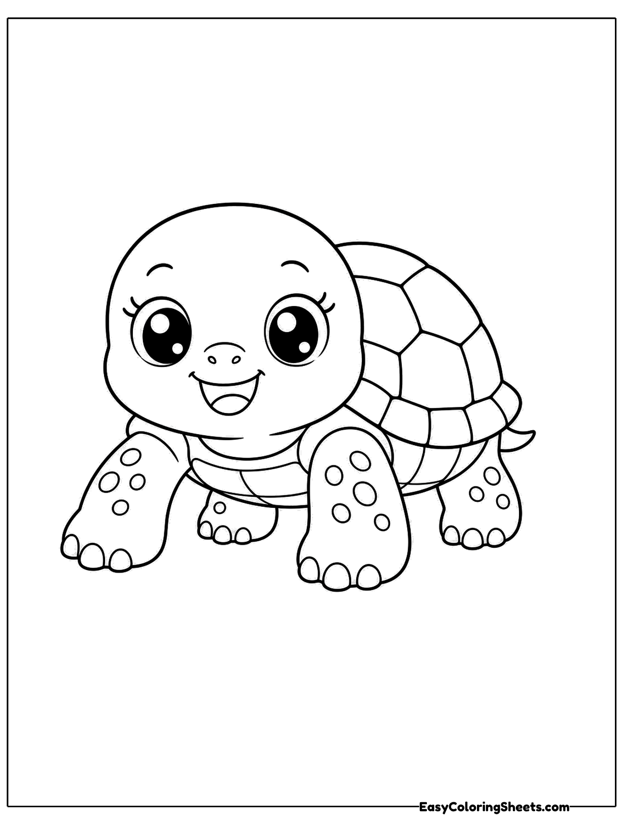 A turtle walks straight toward the viewer with its head held high and spotted legs stepping forward.
