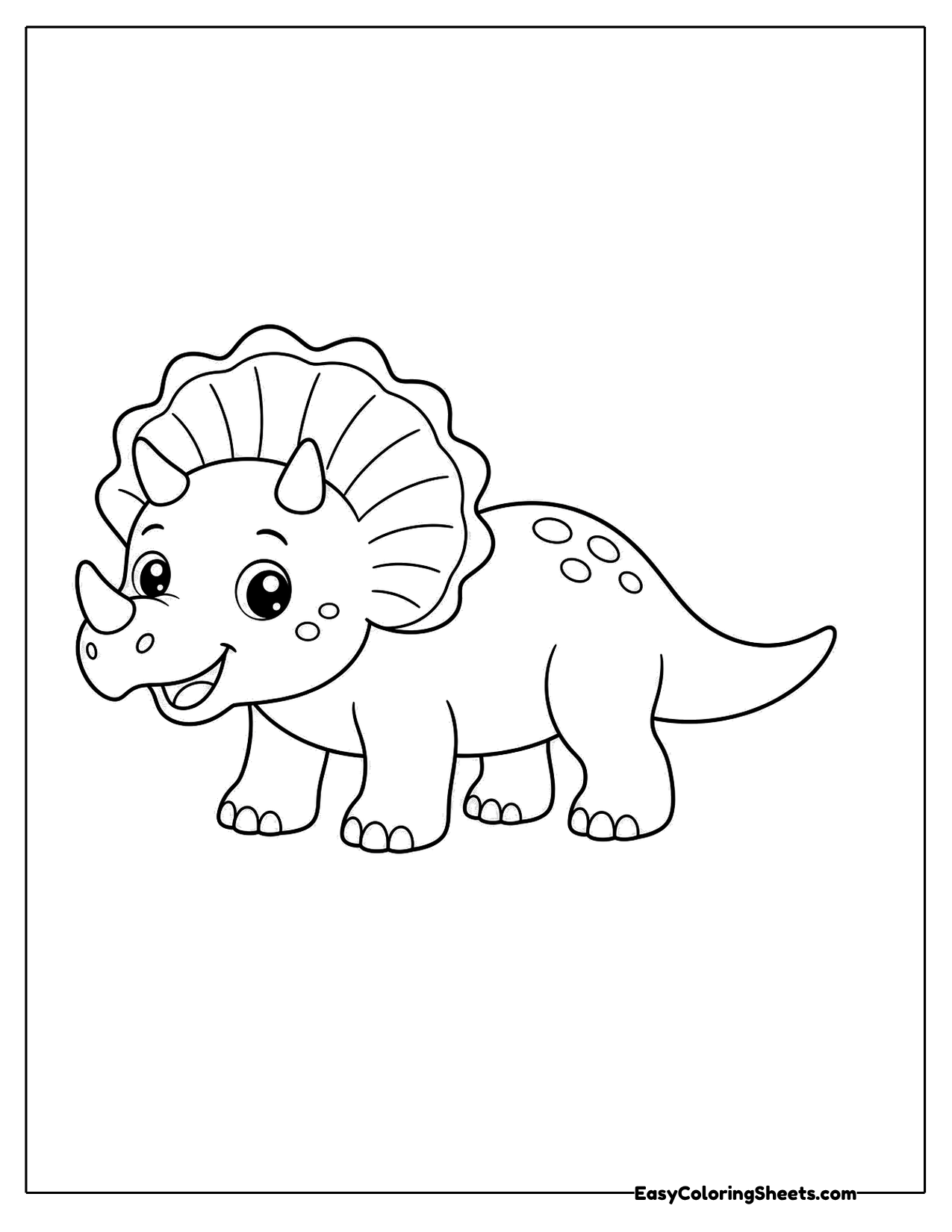 Baby triceratops with three horns