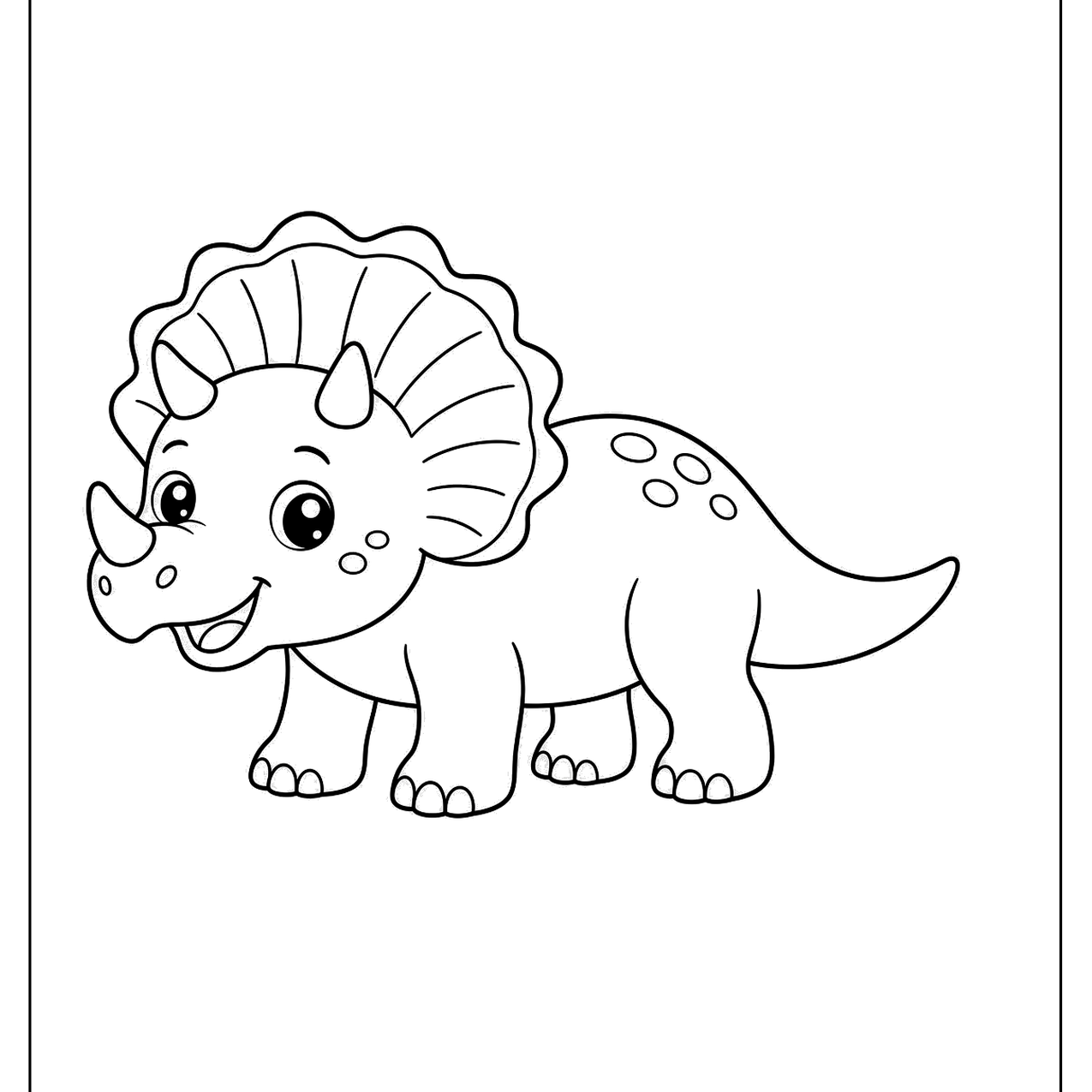 Baby triceratops with three horns