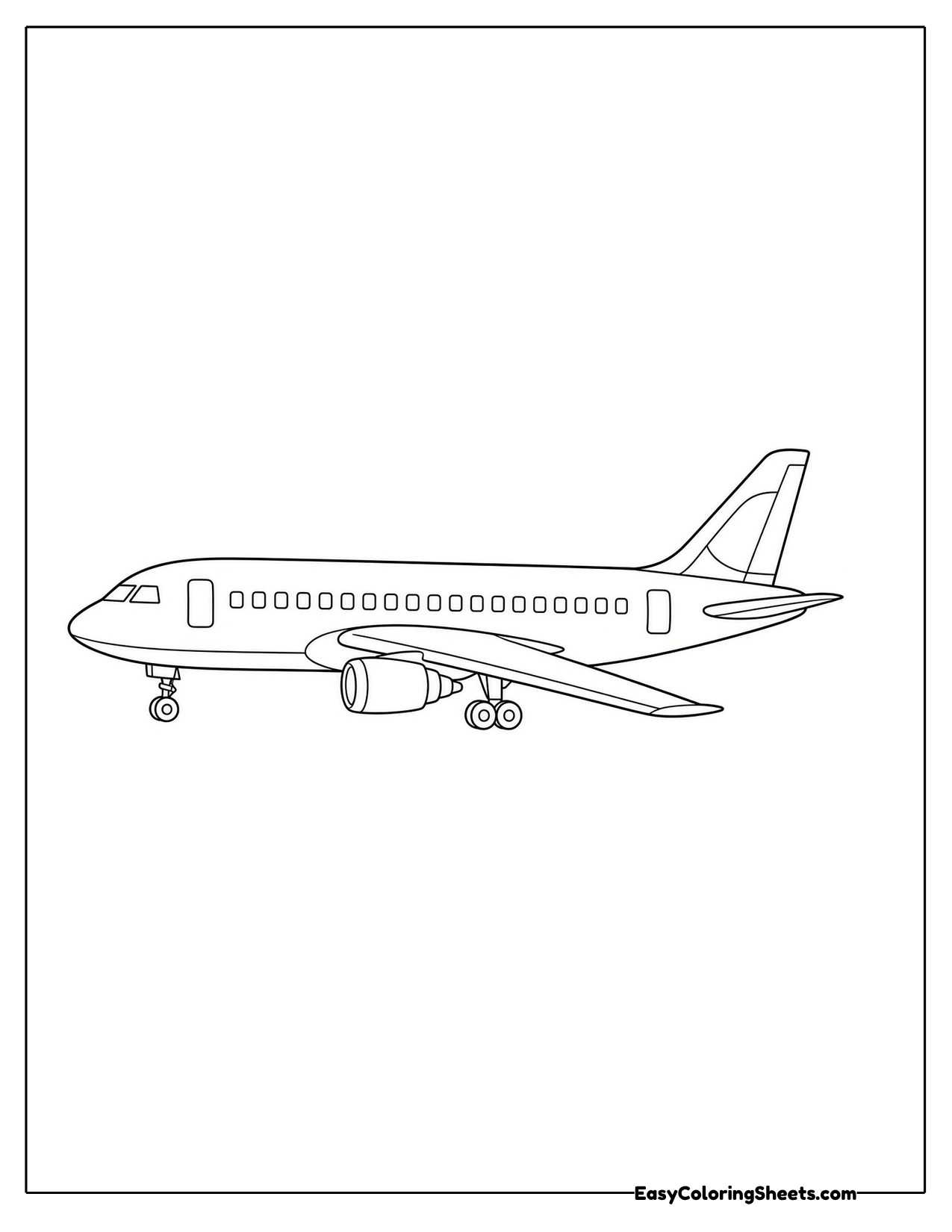 Long passenger airliner shown from the side