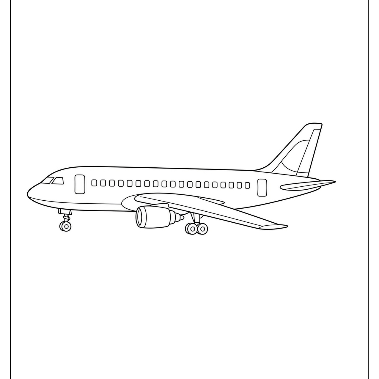 Long passenger airliner shown from the side
