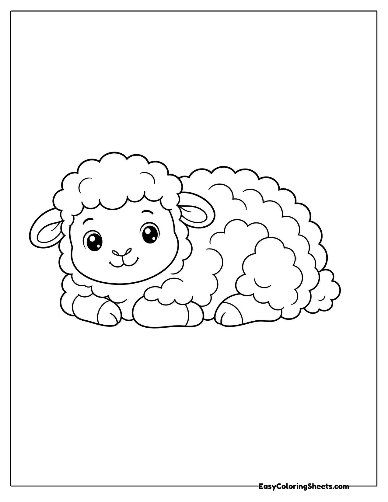 Sheep lying down resting on the ground