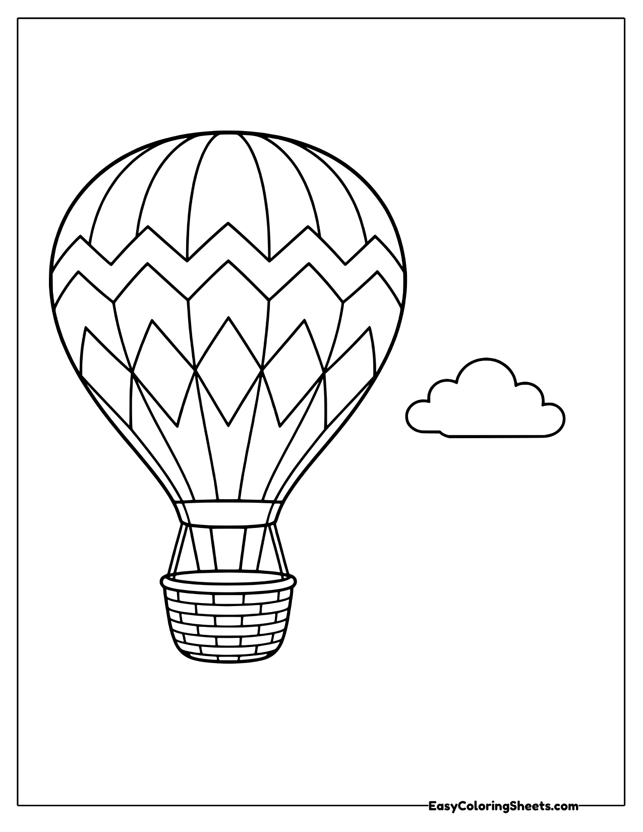 Hot air balloon with chevrons and diamonds