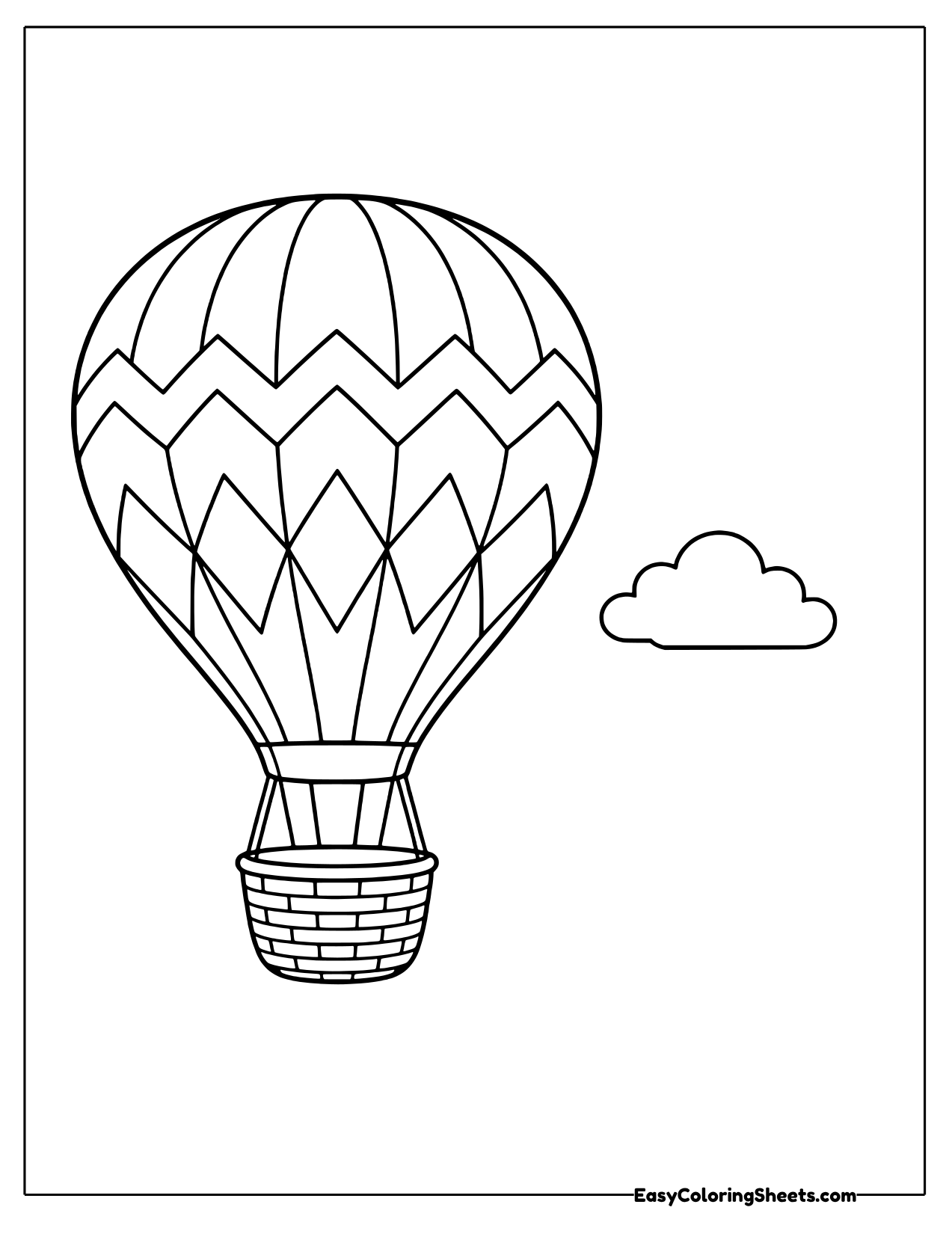 Hot air balloon with chevrons and diamonds