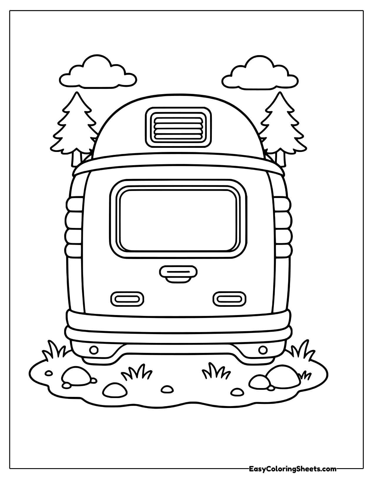 Vintage camper trailer with a rounded top
