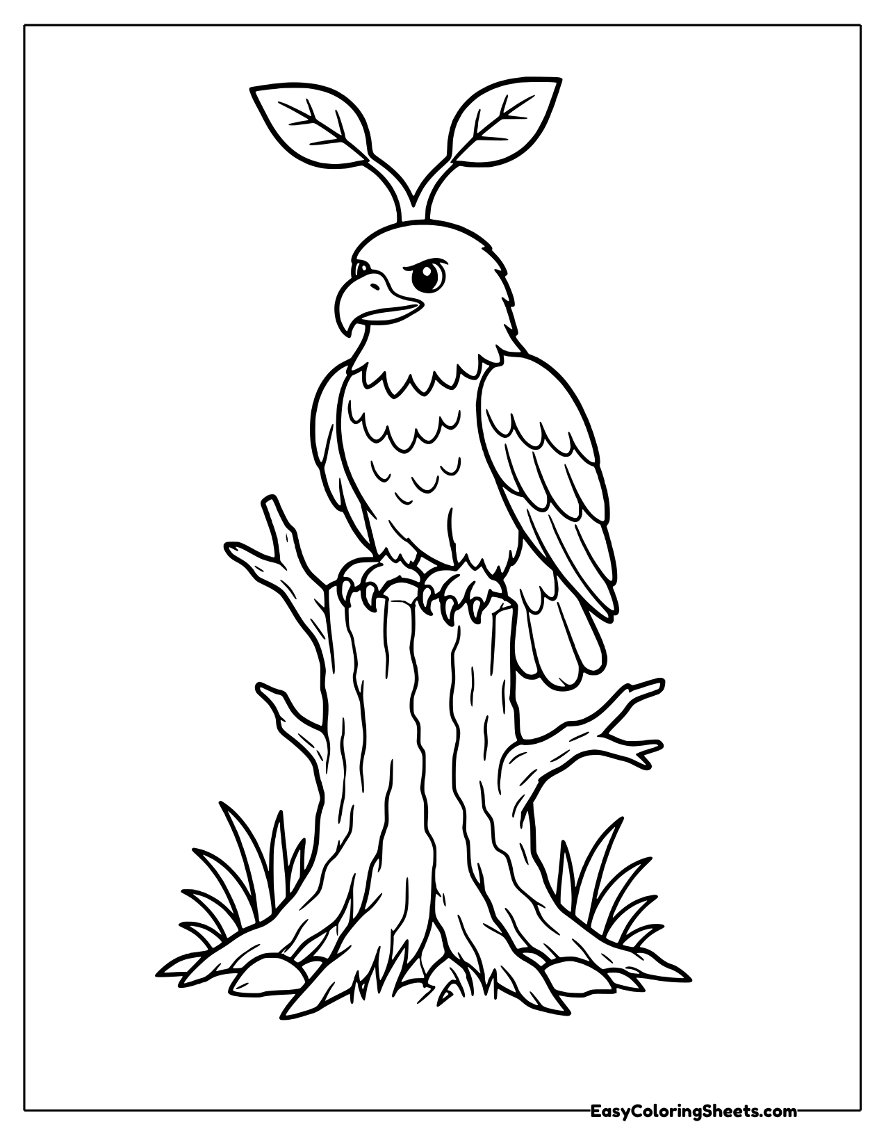 Bald eagle perched on a tall broken tree snag