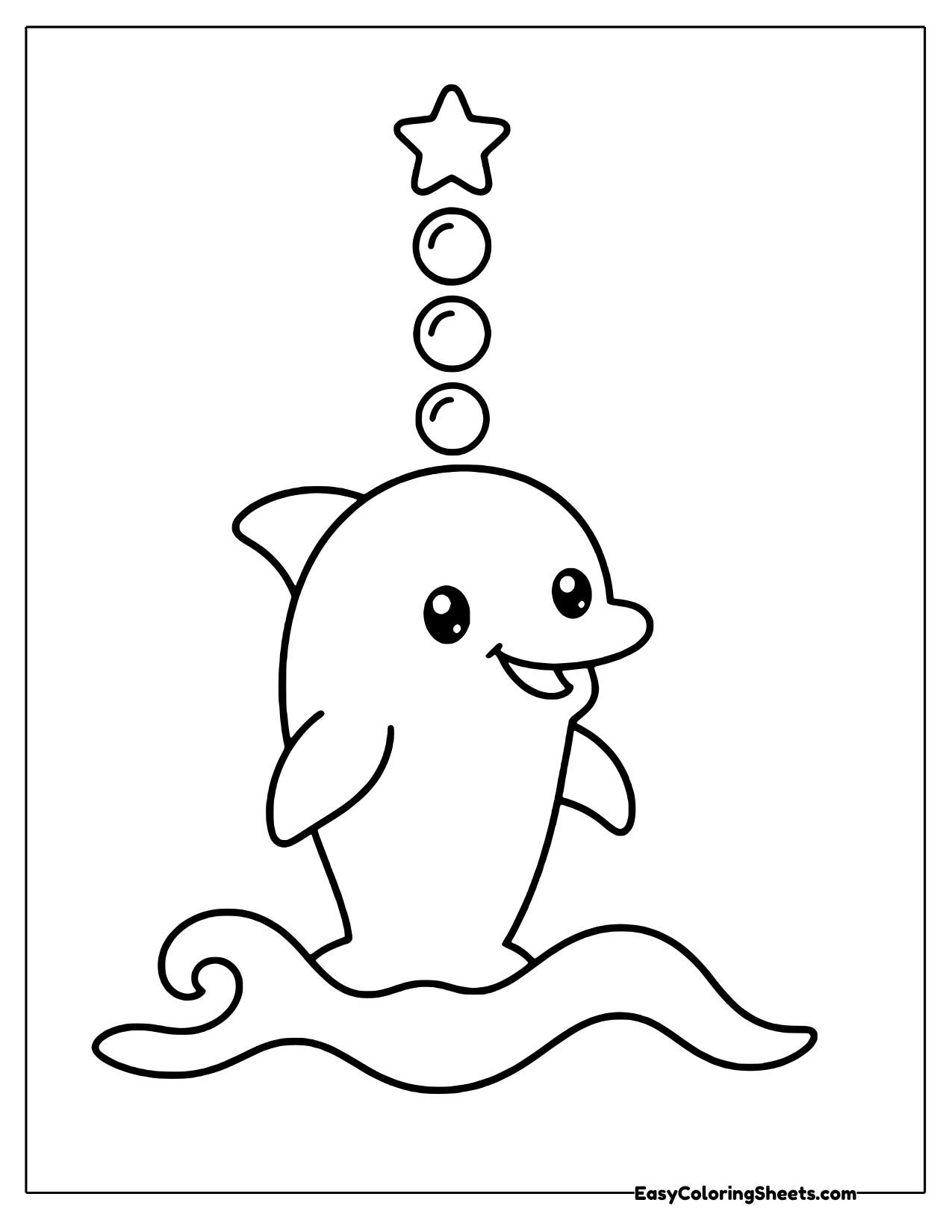 Dolphin blowing a stack of bubbles