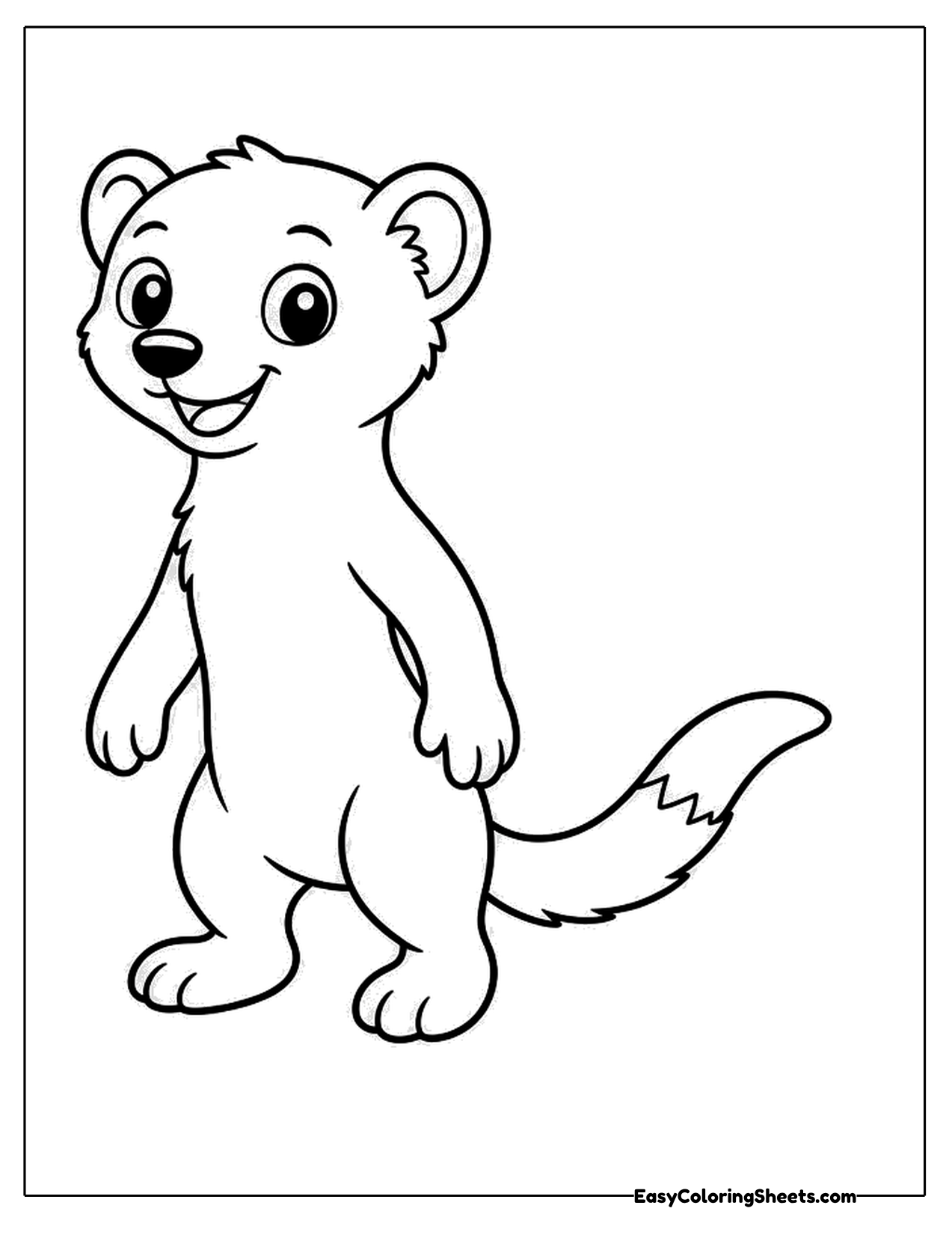 Cartoon weasel standing upright