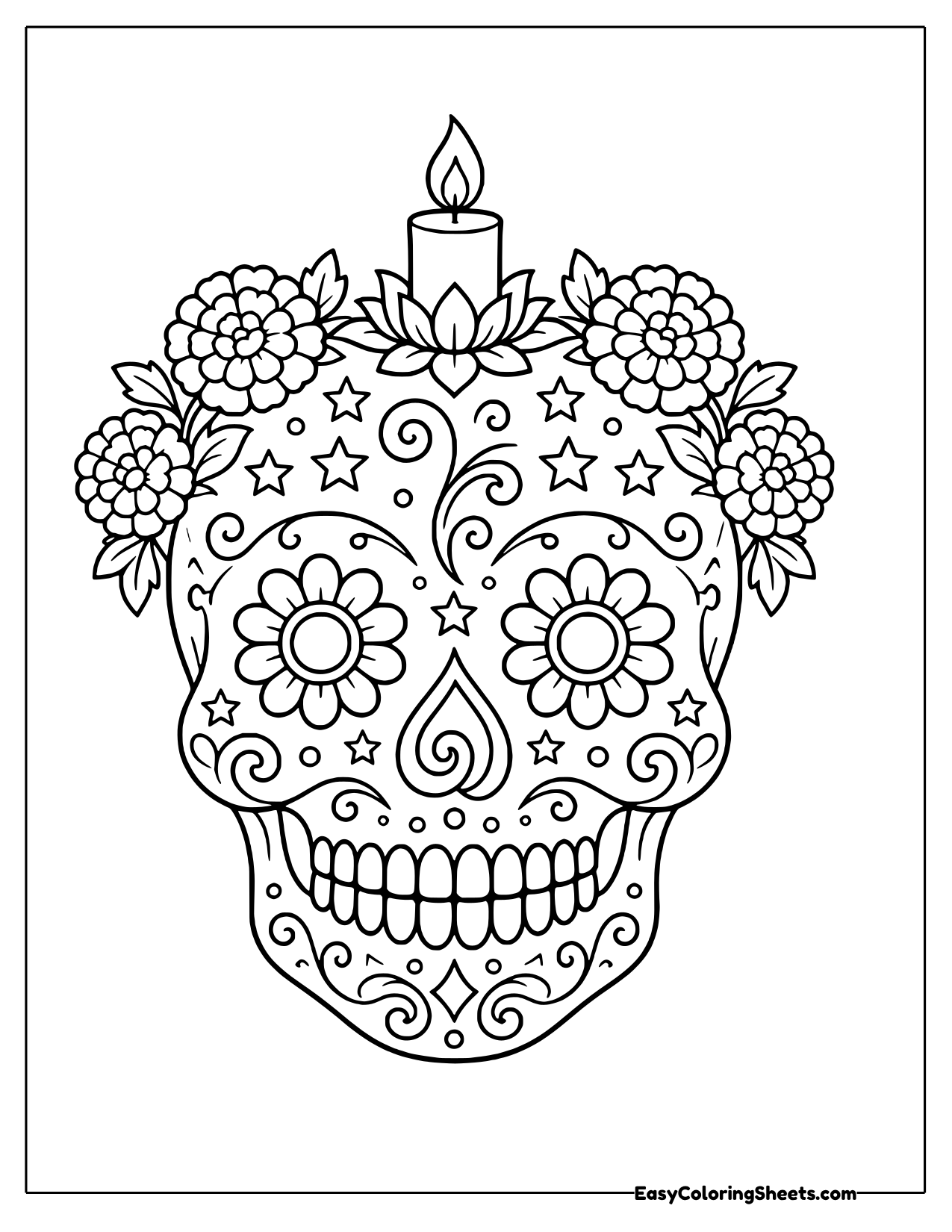 16 Sugar Skull Coloring Pages (Free PDF Printables) | Easy Coloring Sheets