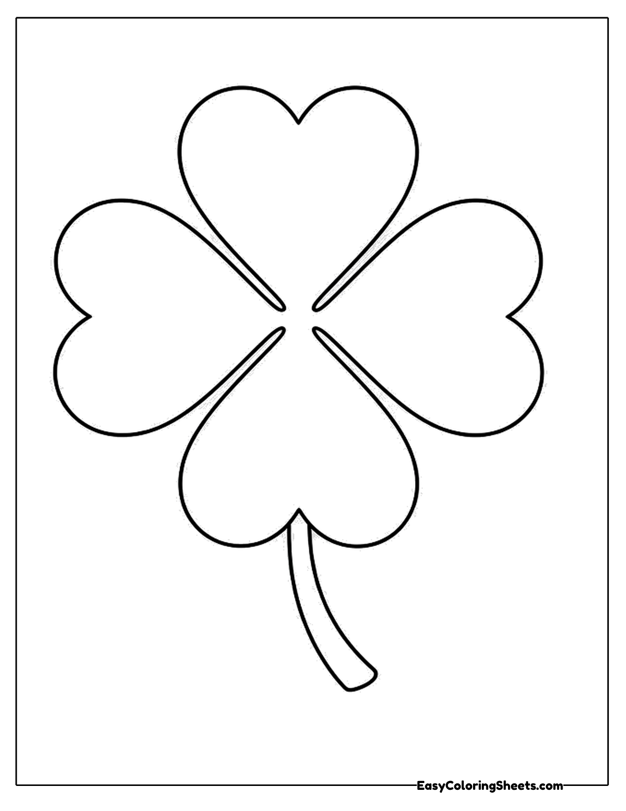 Four-leaf clover with a long stem