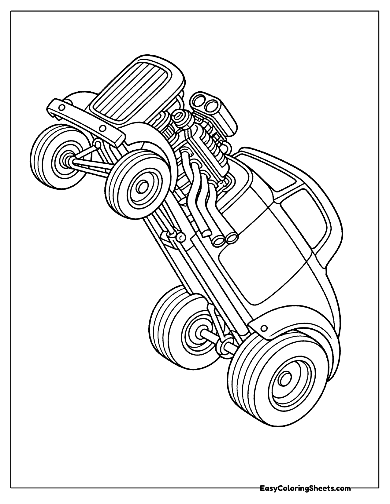 16 Hot Rod Coloring Pages (Free PDF Printables) | Easy Coloring Sheets