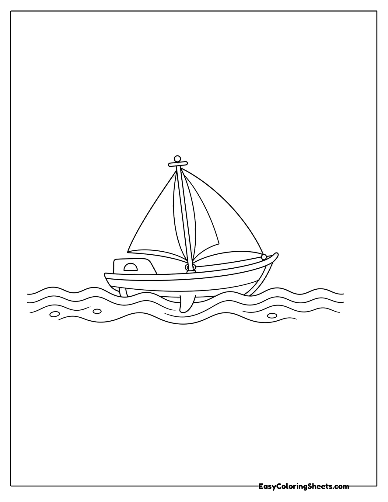 Sailboat on gentle waves