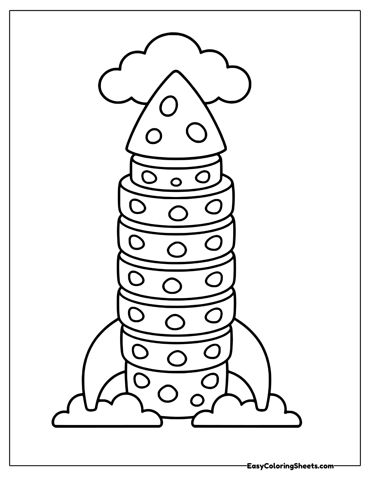 Cheese stacked into a rocket shape