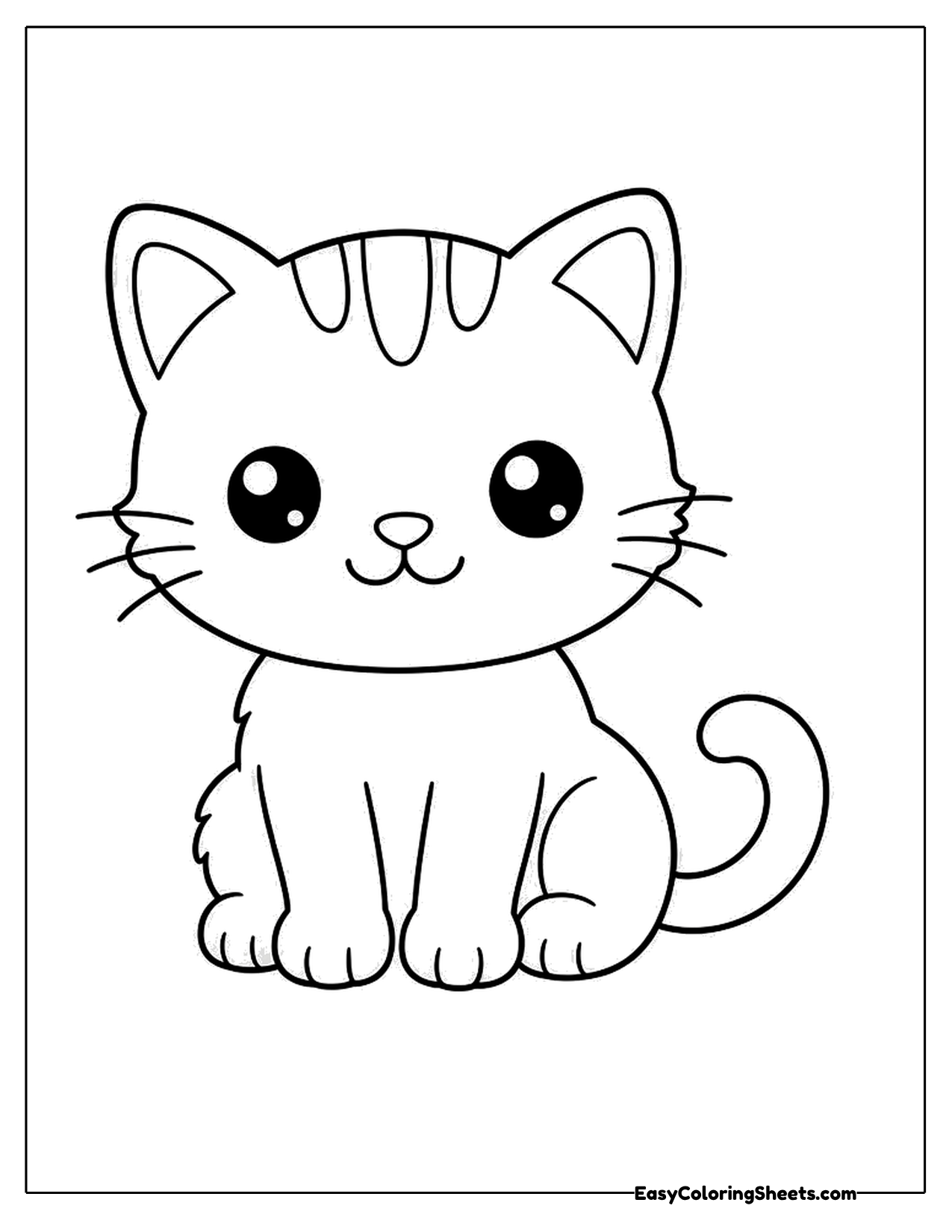 Chibi cat sitting with a big head