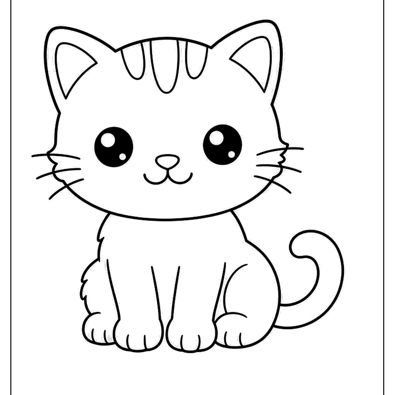 Chibi cat sitting with a big head