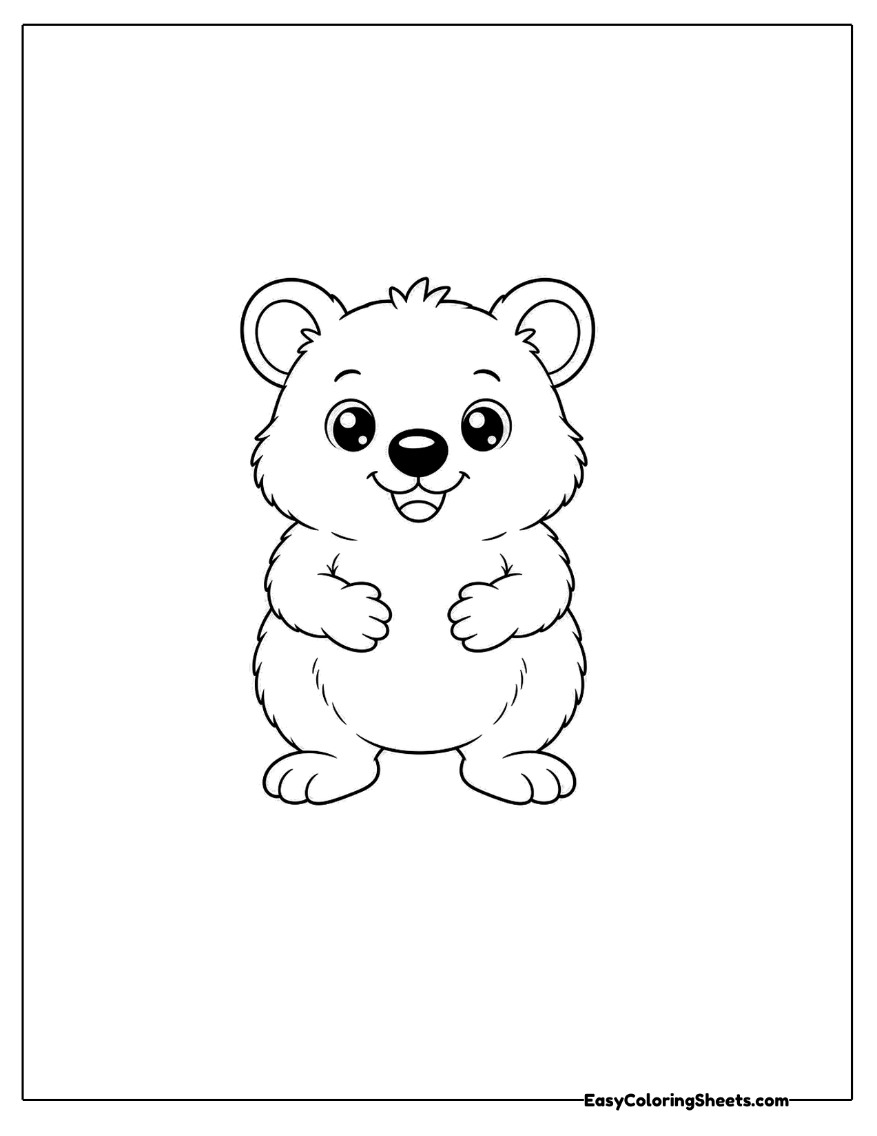 Quokka standing and facing forward