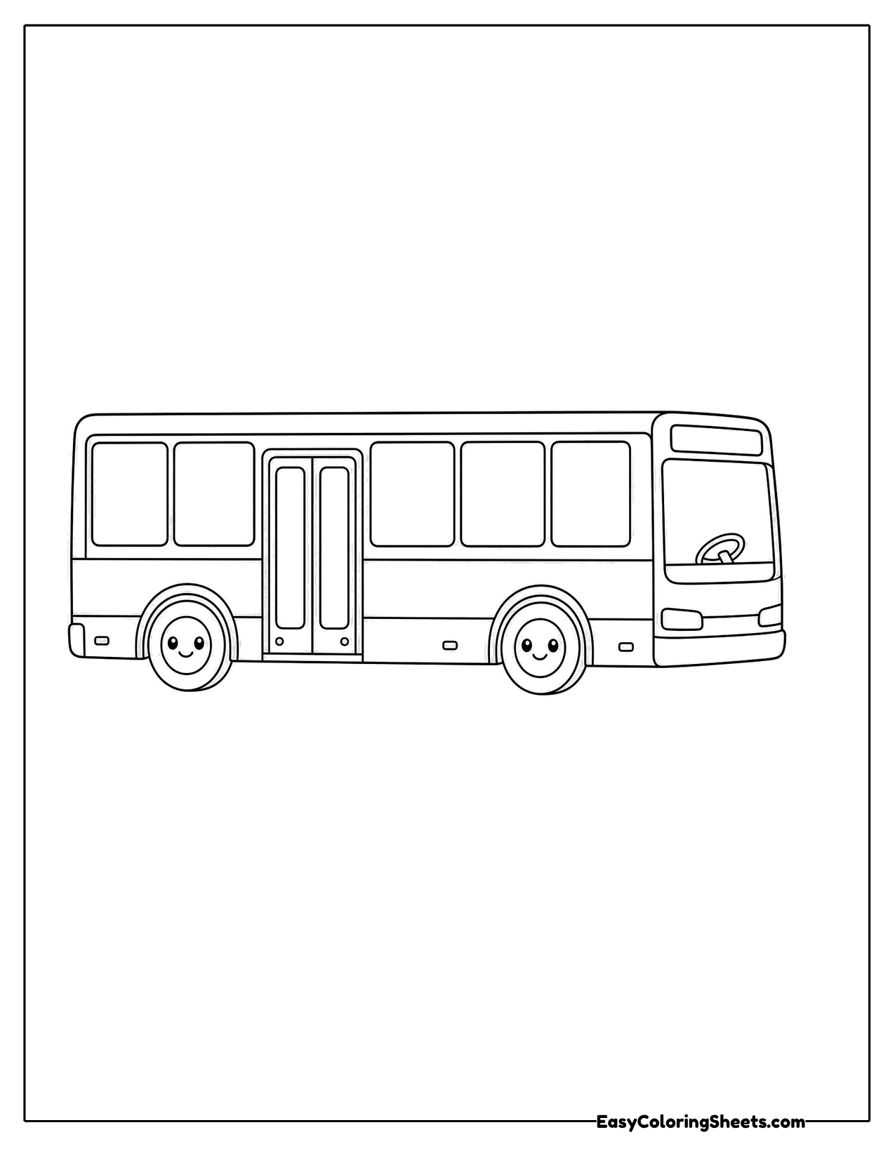 Long city bus side view