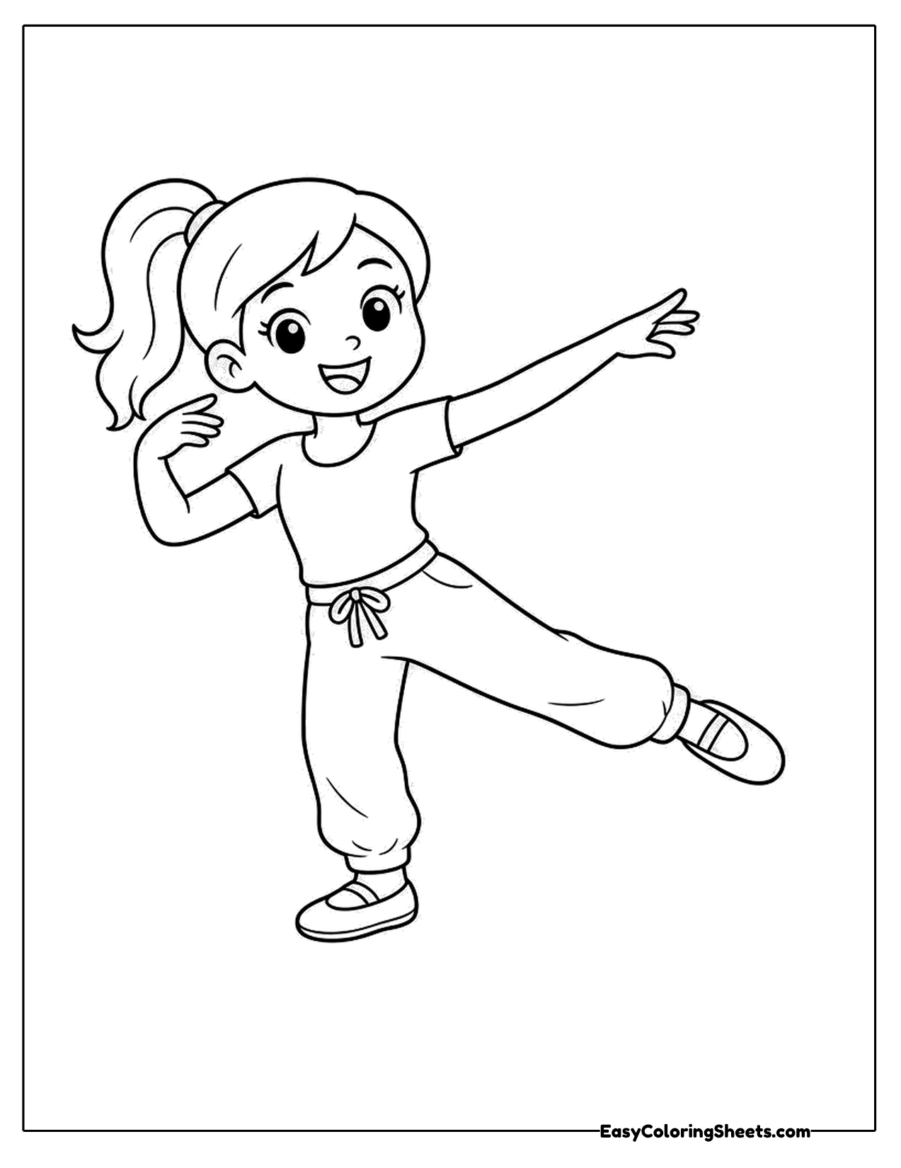 Cute dancer posing with arms out