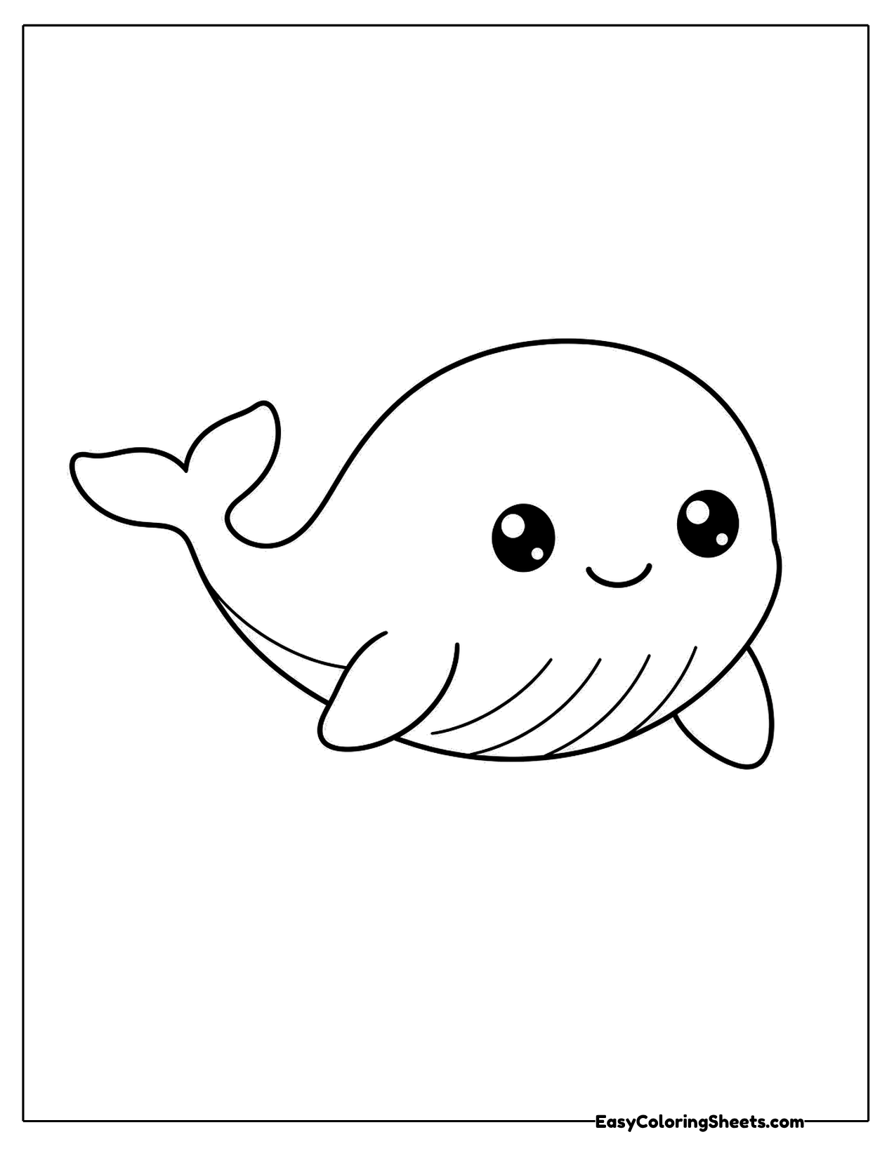 Cute whale character smiling
