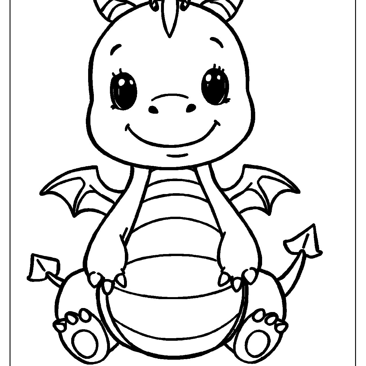Baby dragon sitting with tiny wings
