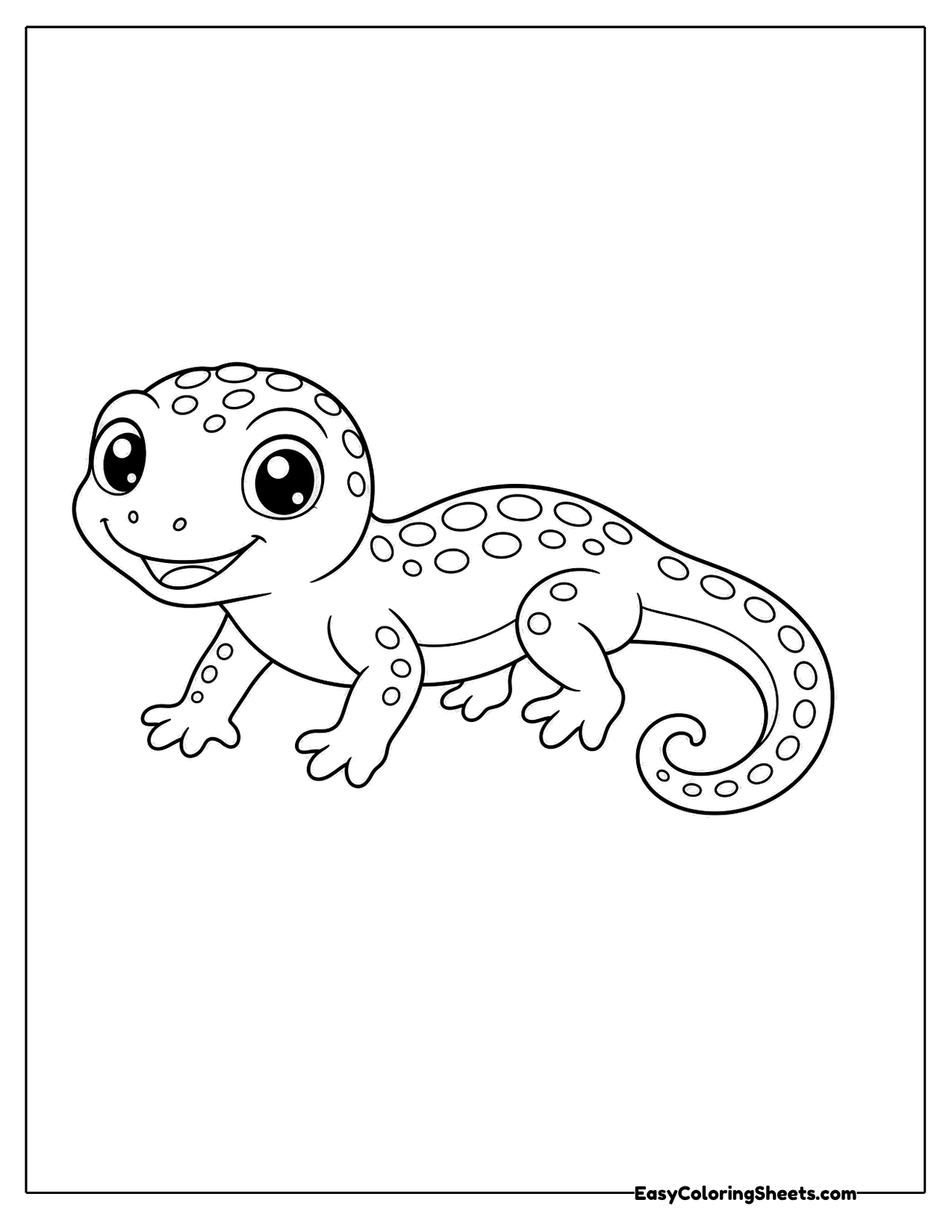 Lizard with its tail curled into a spiral