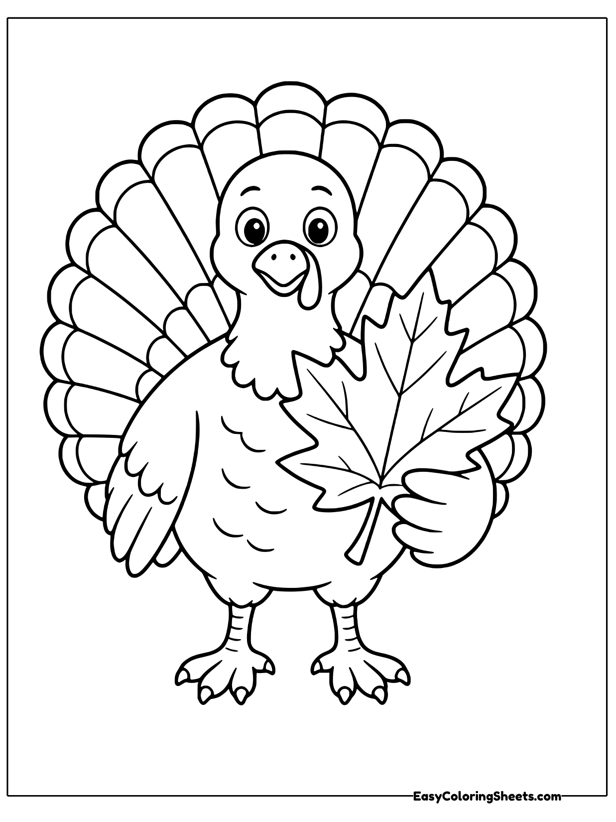Holding up a fallen leaf, this turkey seems to be showing off a treasure from the forest floor.