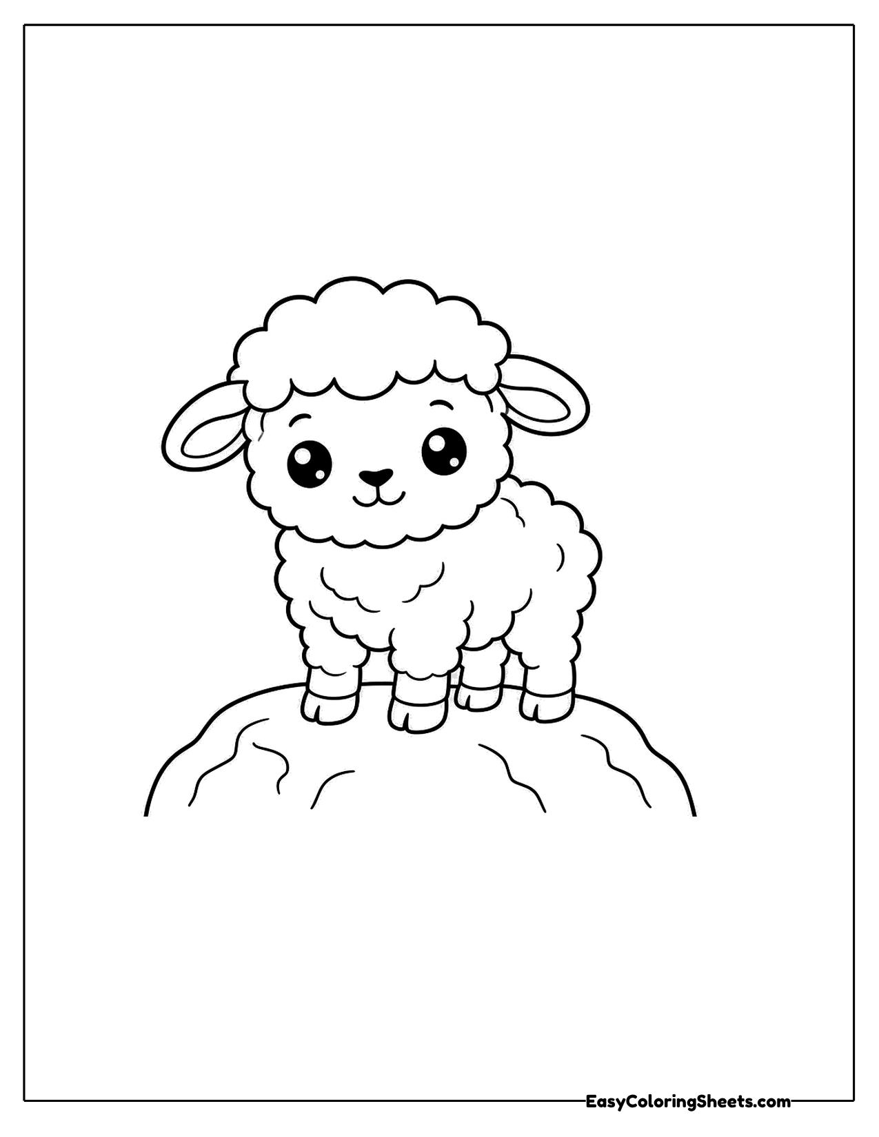 Sheep standing on top of a rounded rock