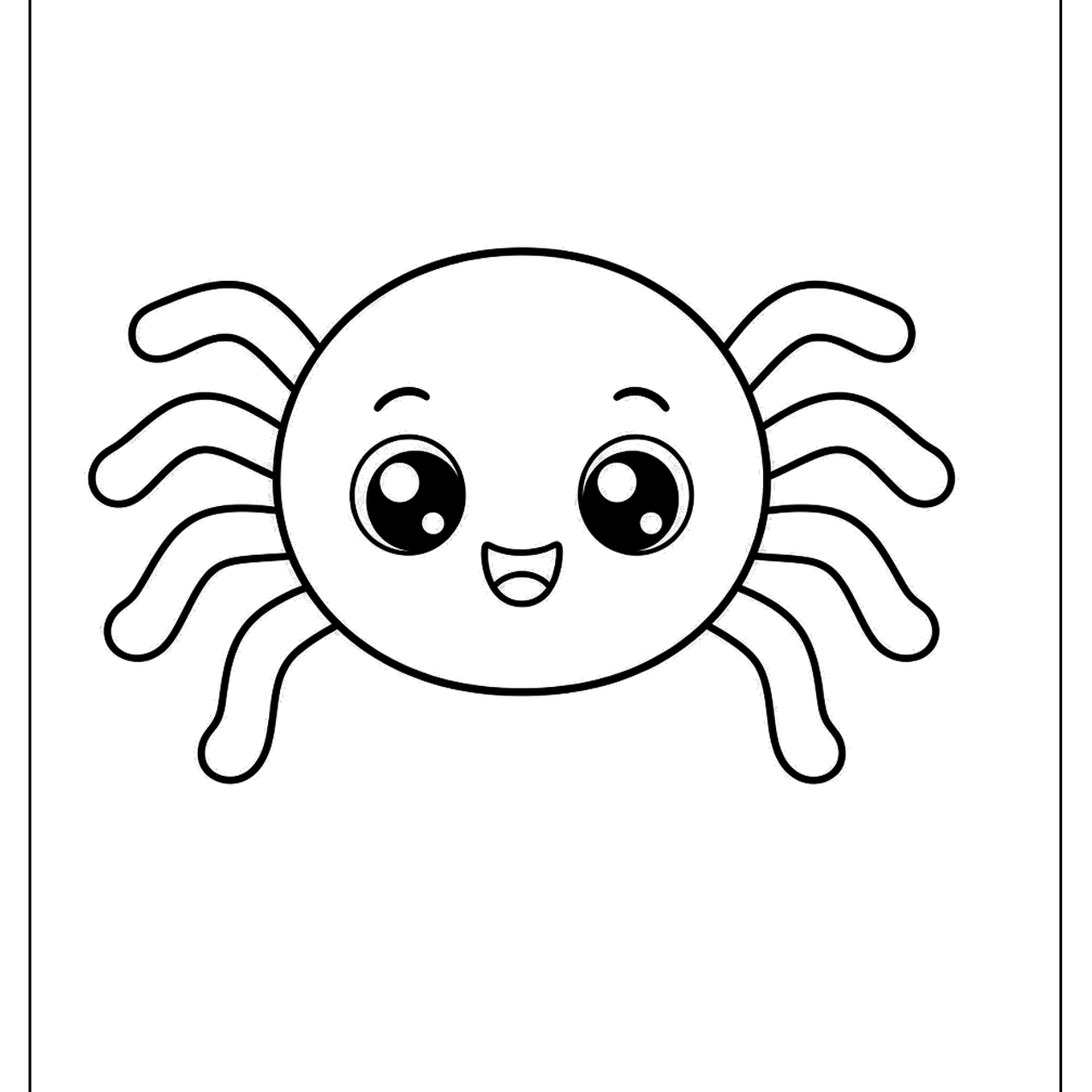 Baby spider with big eyes and curly legs