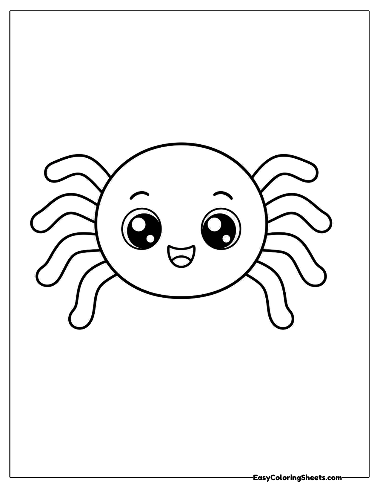Baby spider with big eyes and curly legs
