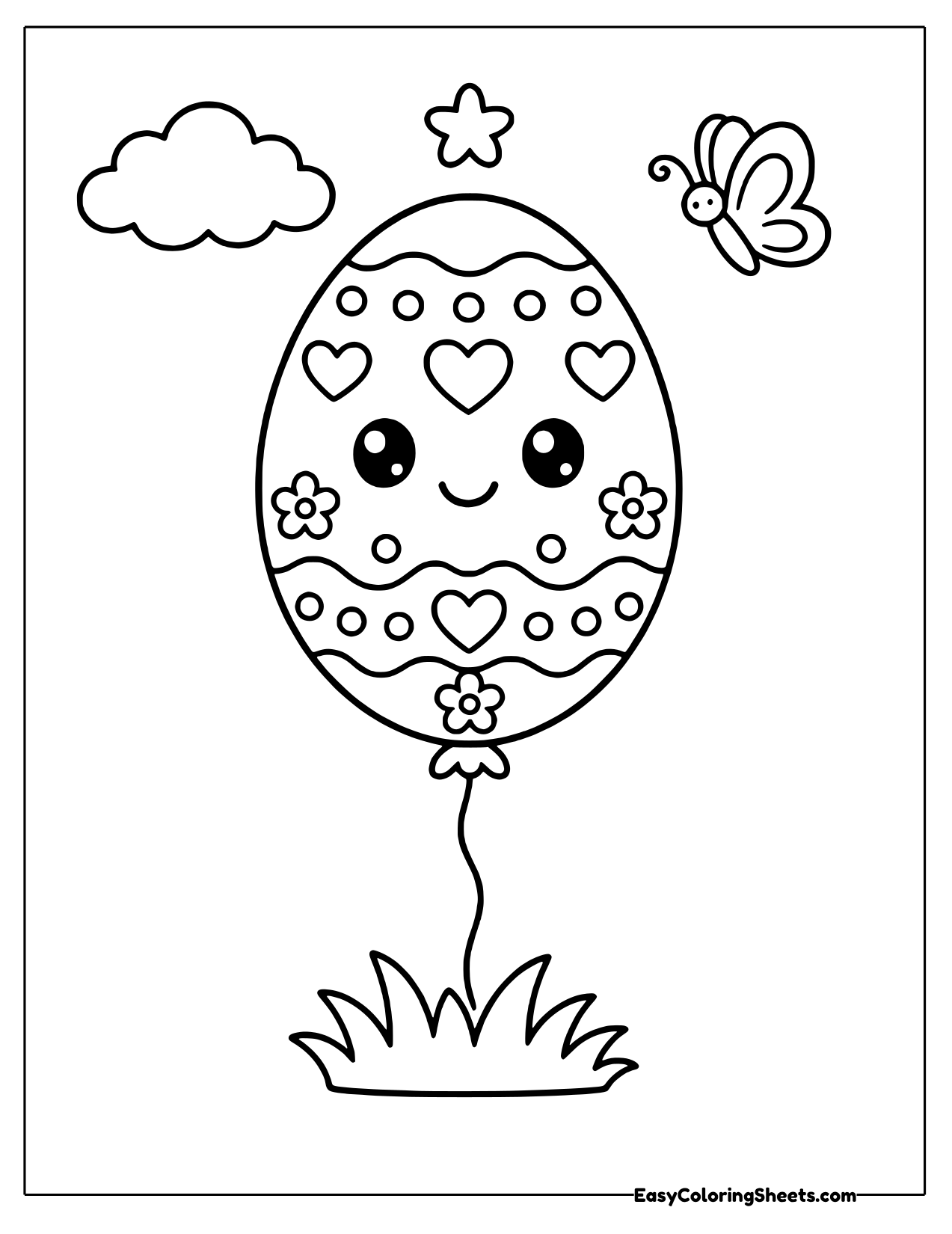 Easter egg balloon on a string