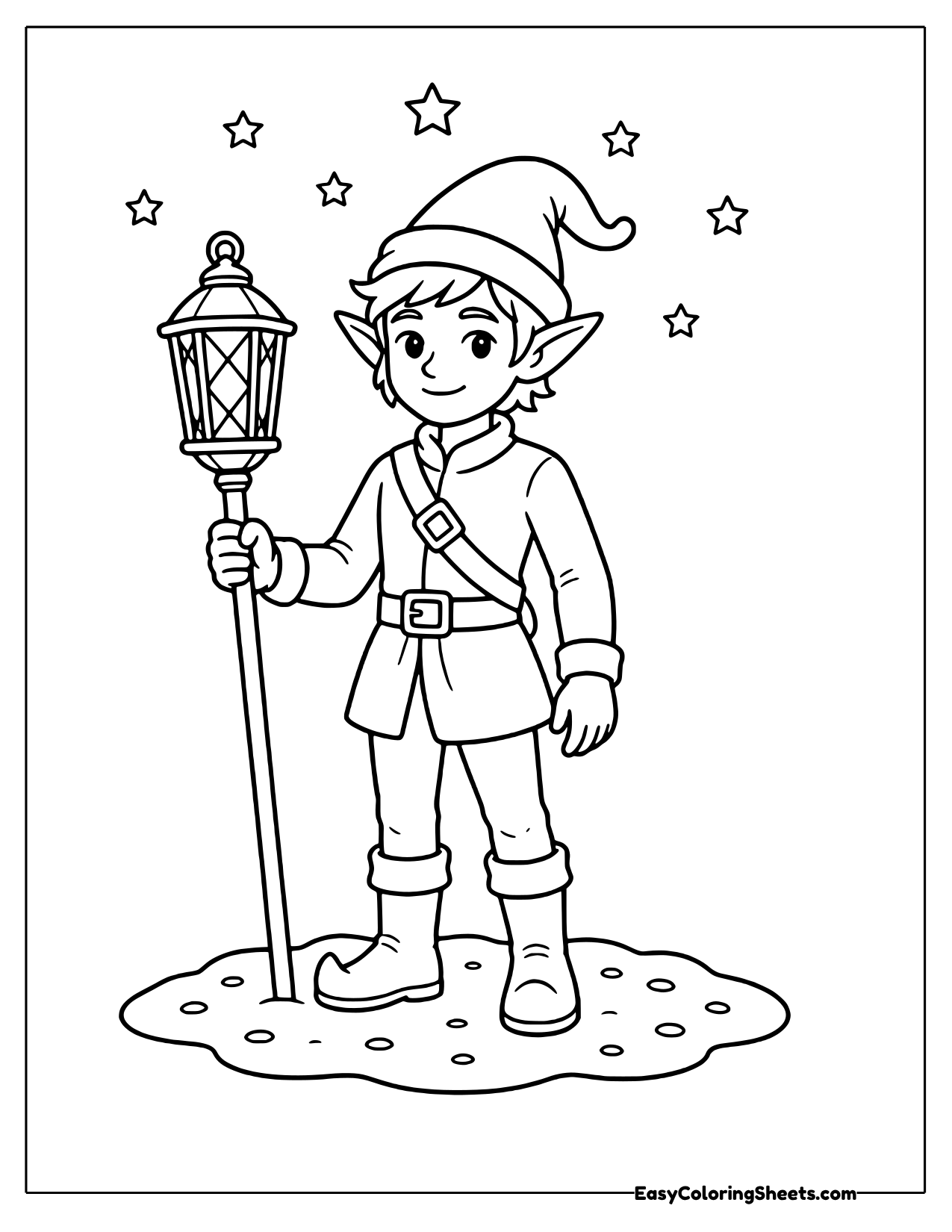 Elf holding a tall lantern