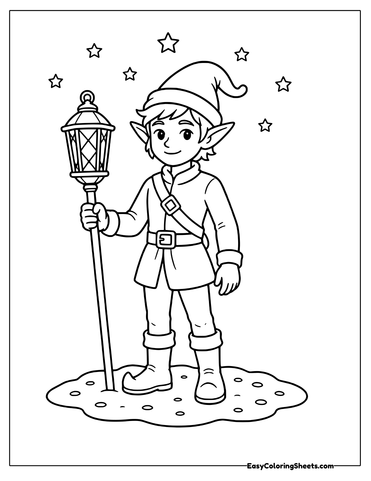 Elf holding a tall lantern