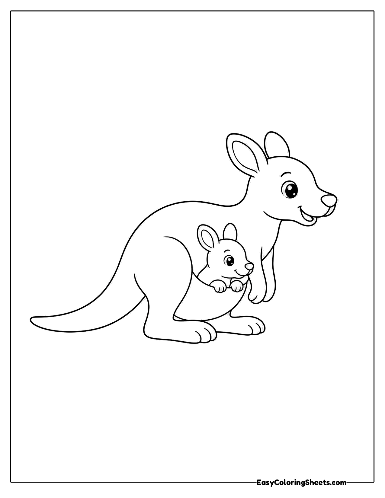 Mother kangaroo with a joey in her pouch