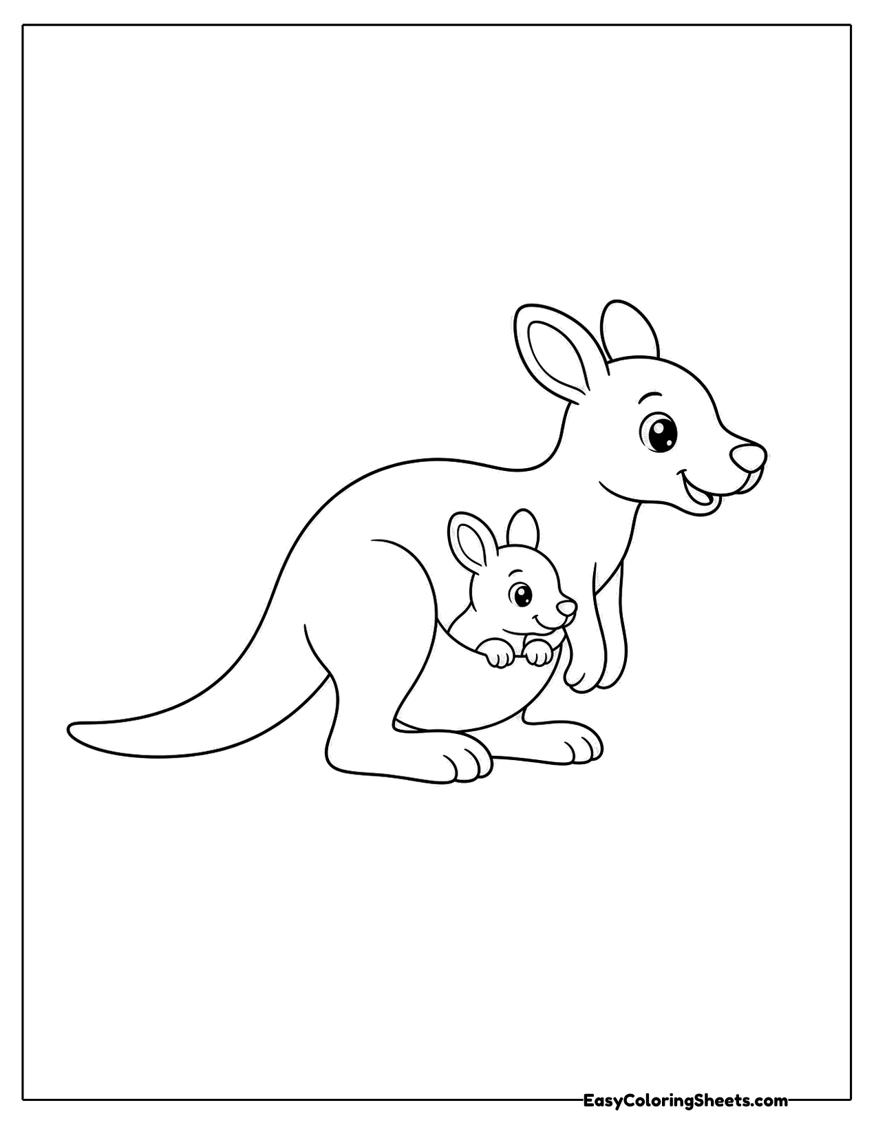 Mother kangaroo with a joey in her pouch