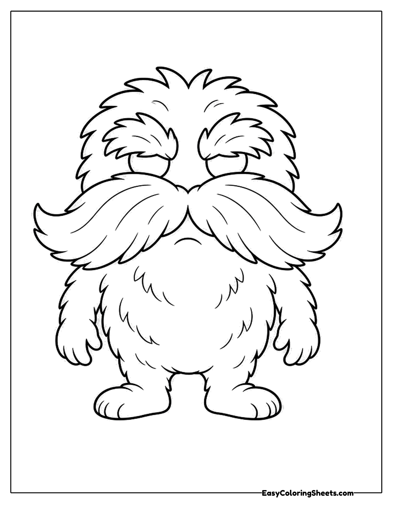 Shaggy little creature standing with a huge mustache