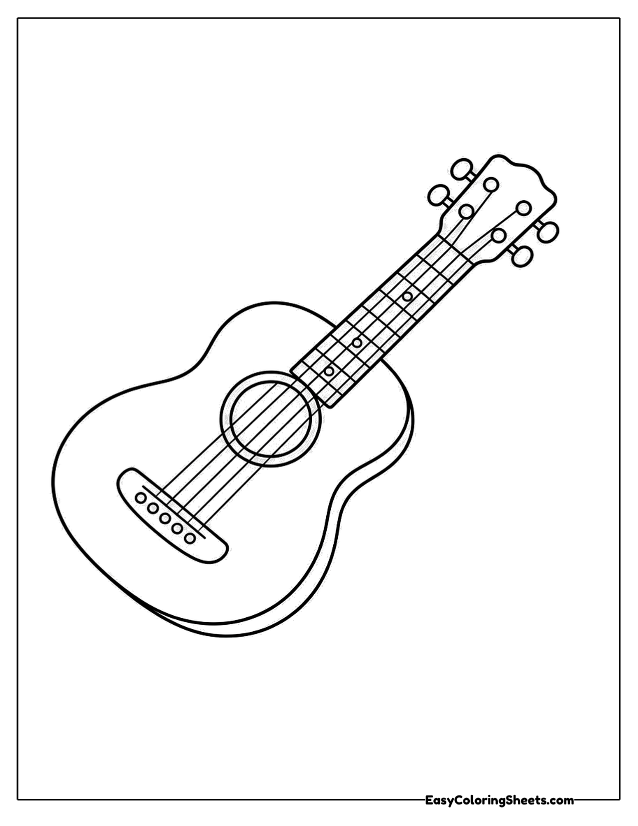 Acoustic guitar on a slant