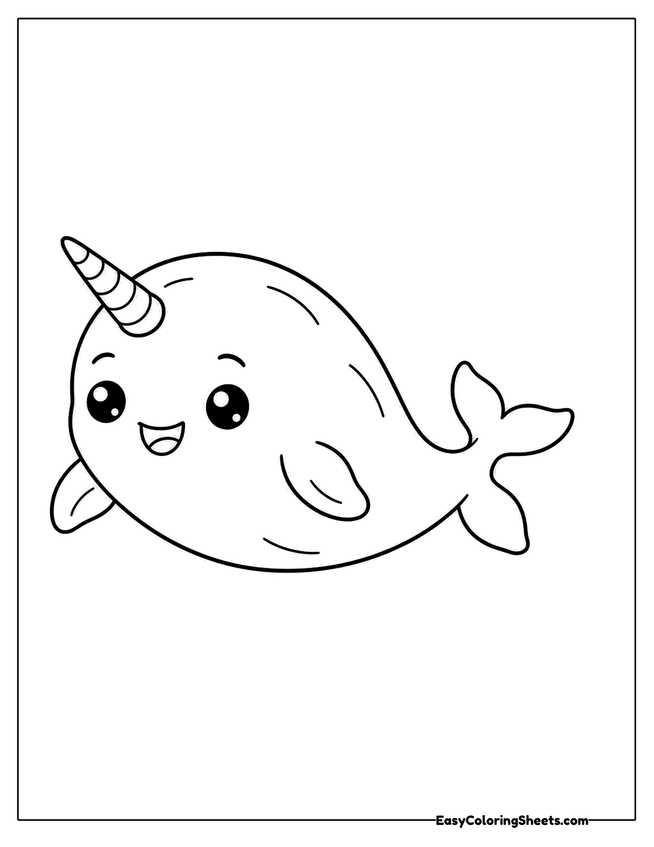 Baby narwhal with a little tusk