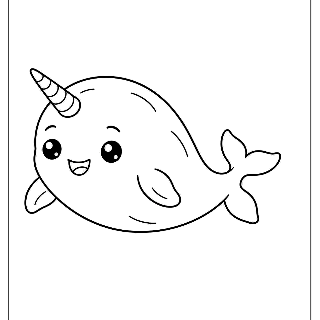 Baby narwhal with a little tusk