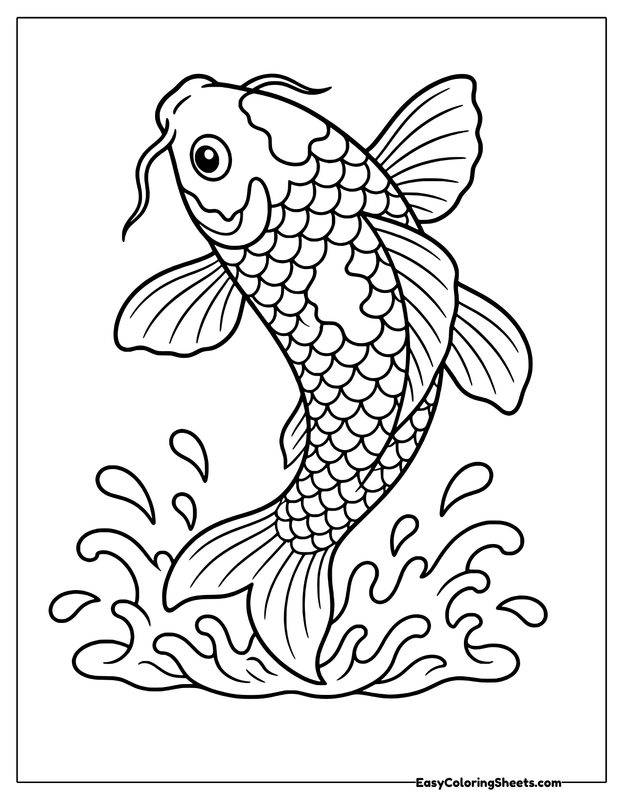 Koi jumping out of a splash