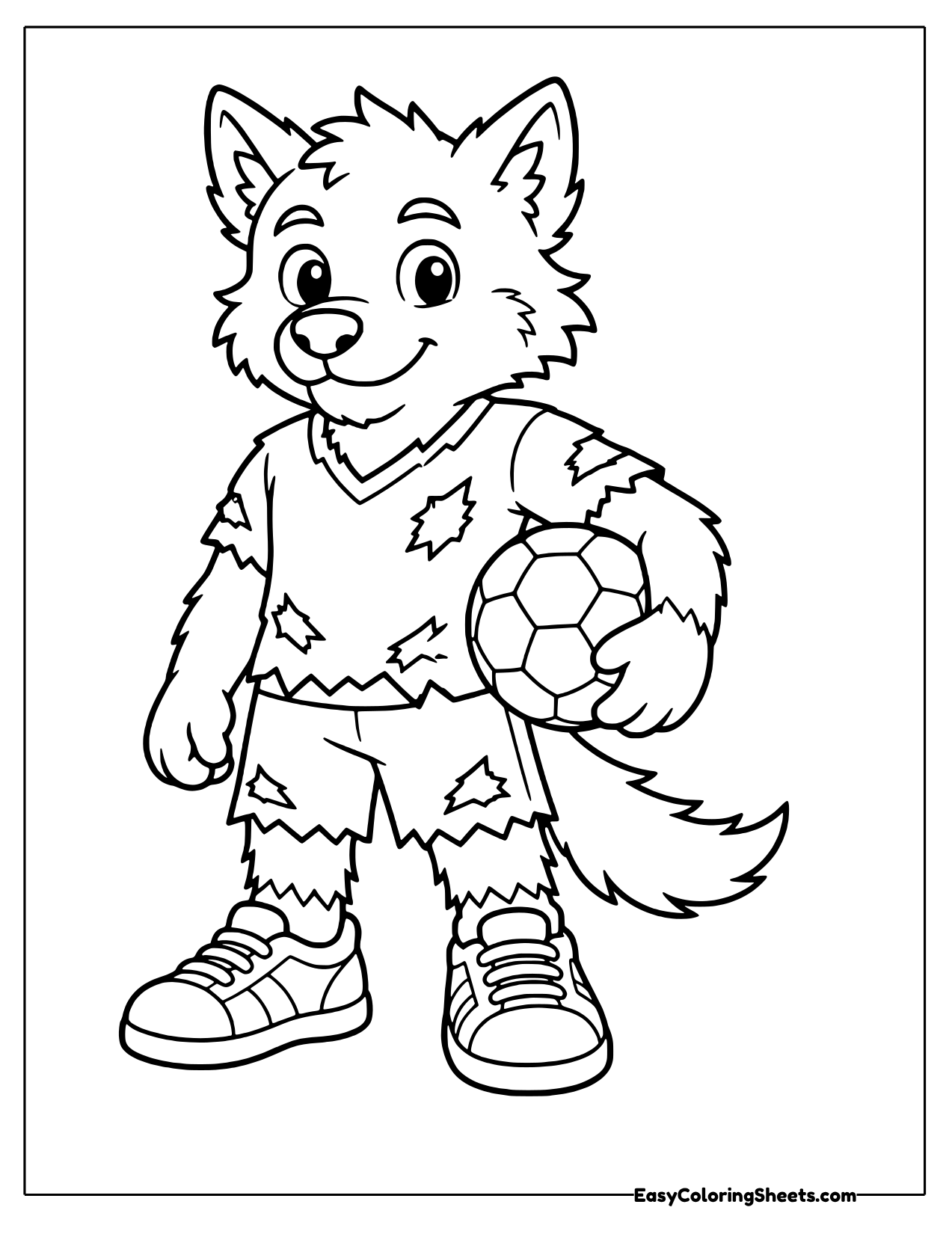 Werewolf holding a soccer ball