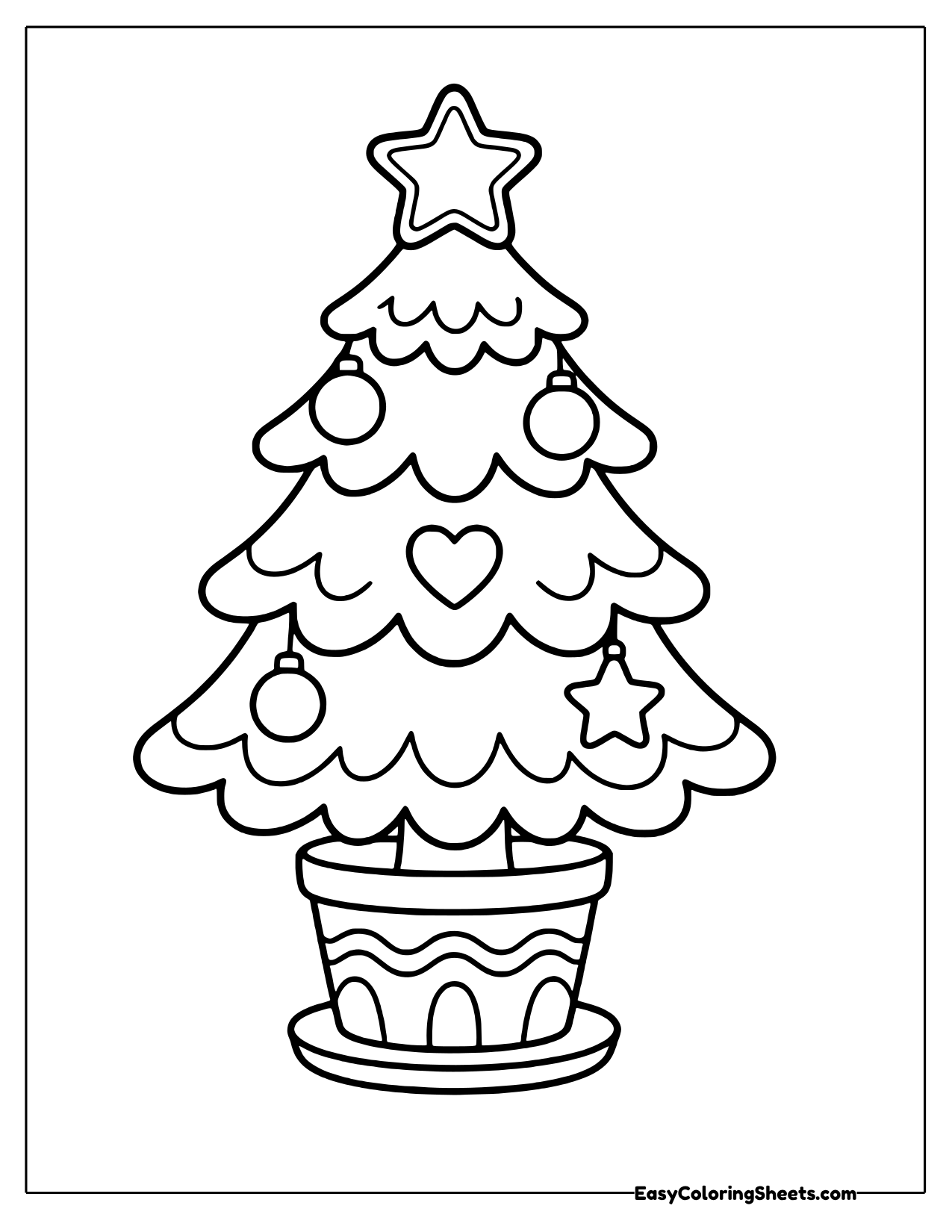 Small Christmas tree growing in a pot