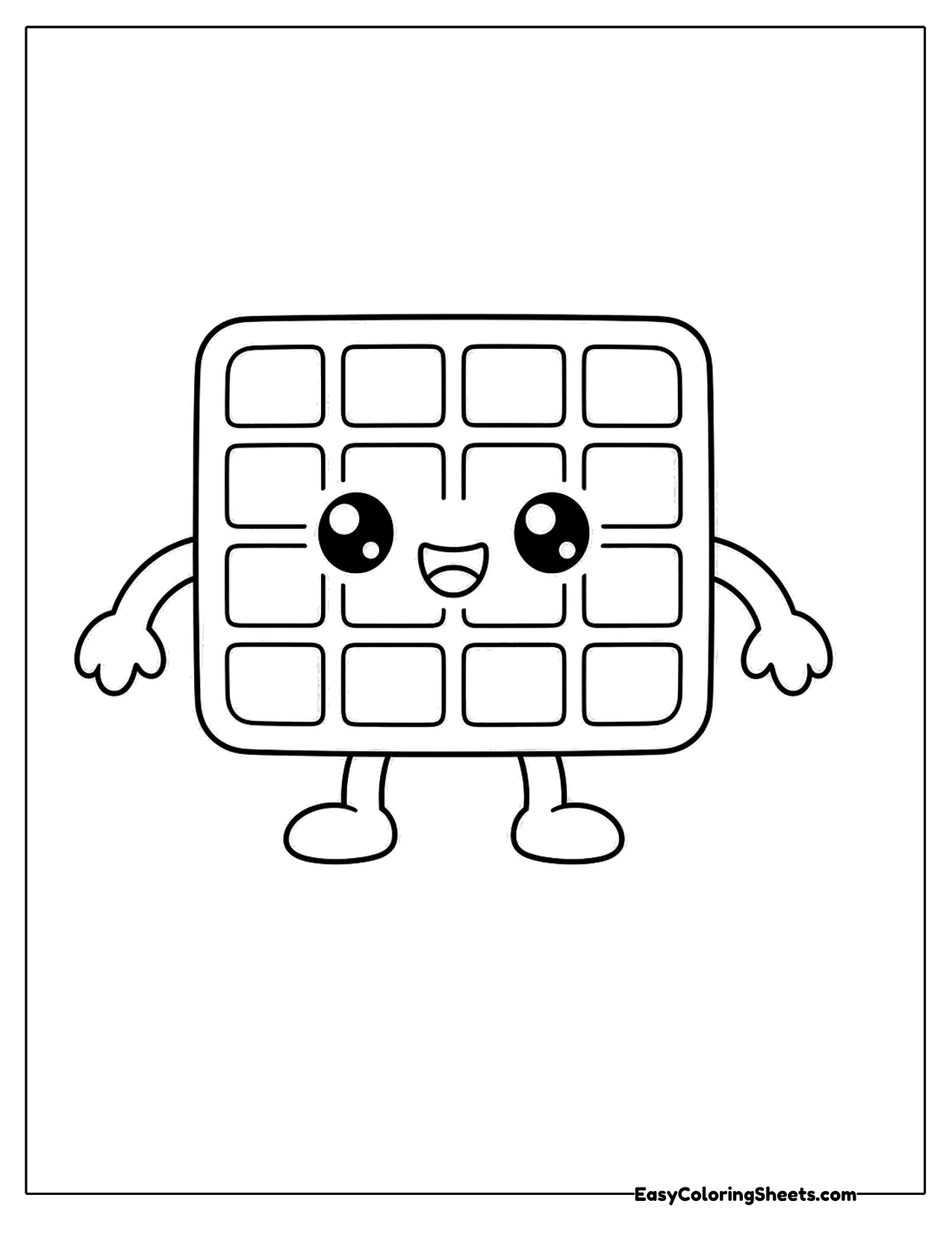 Smiling waffle character