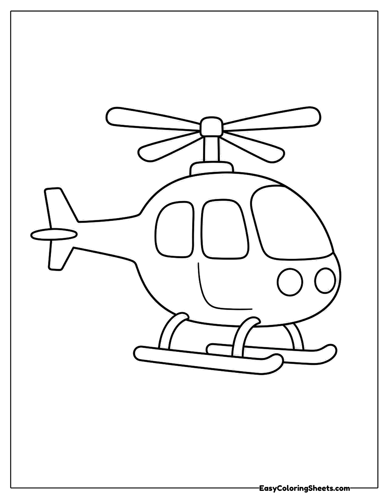 Easy helicopter with bold outlines