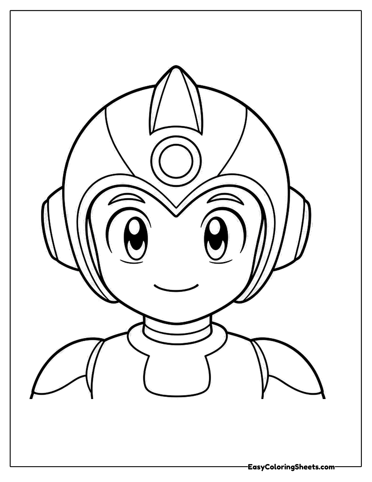 Robot boy hero in a helmet close up