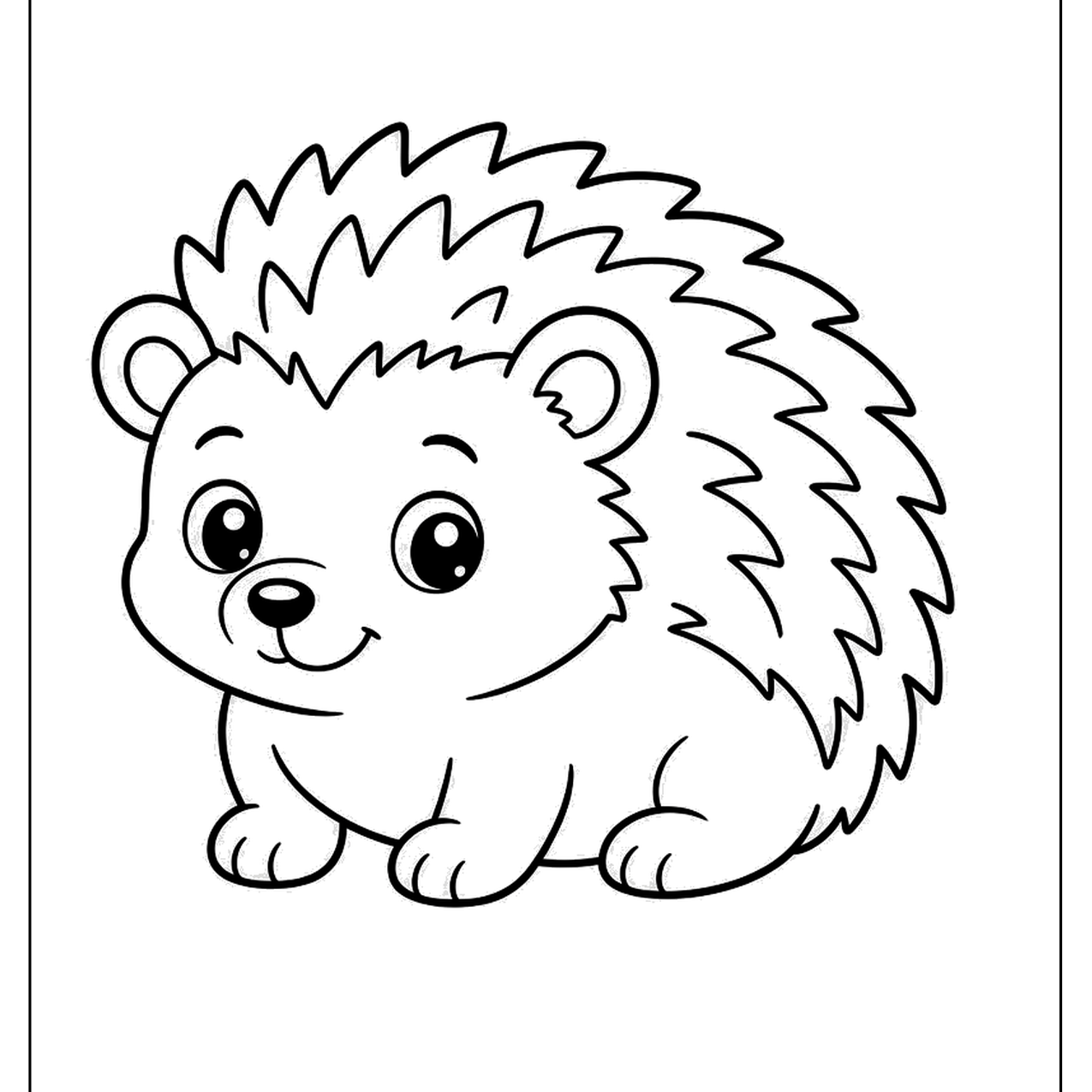 Young hedgehog with a spiky back and sweet face