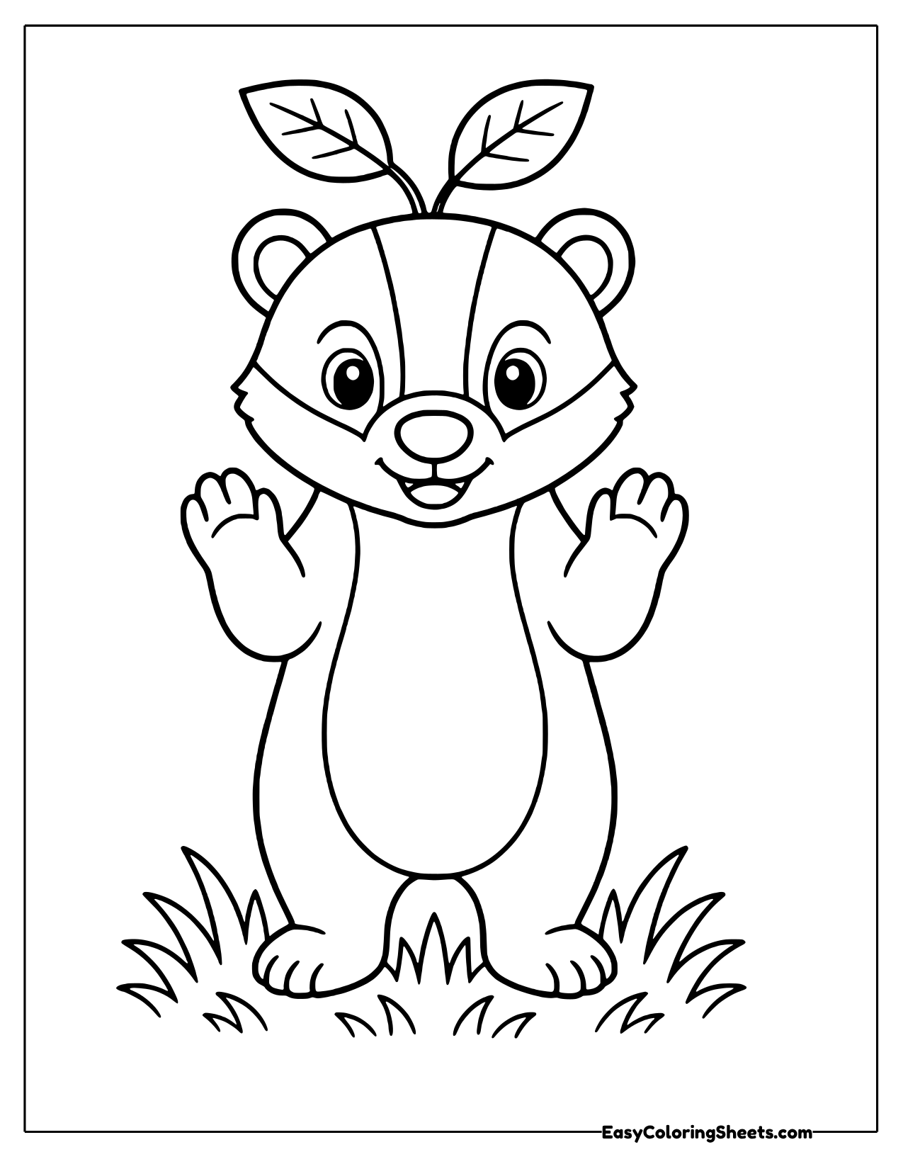 Badger standing on hind legs with paws up